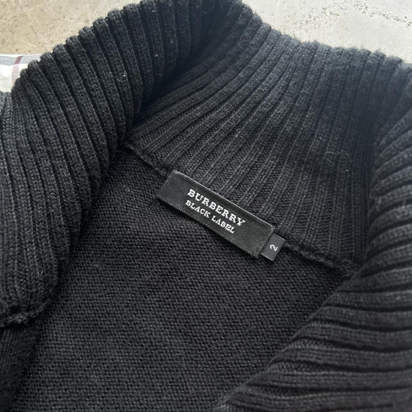 Burberry Black Label Nova Check Knit Zip Up Jumper M
