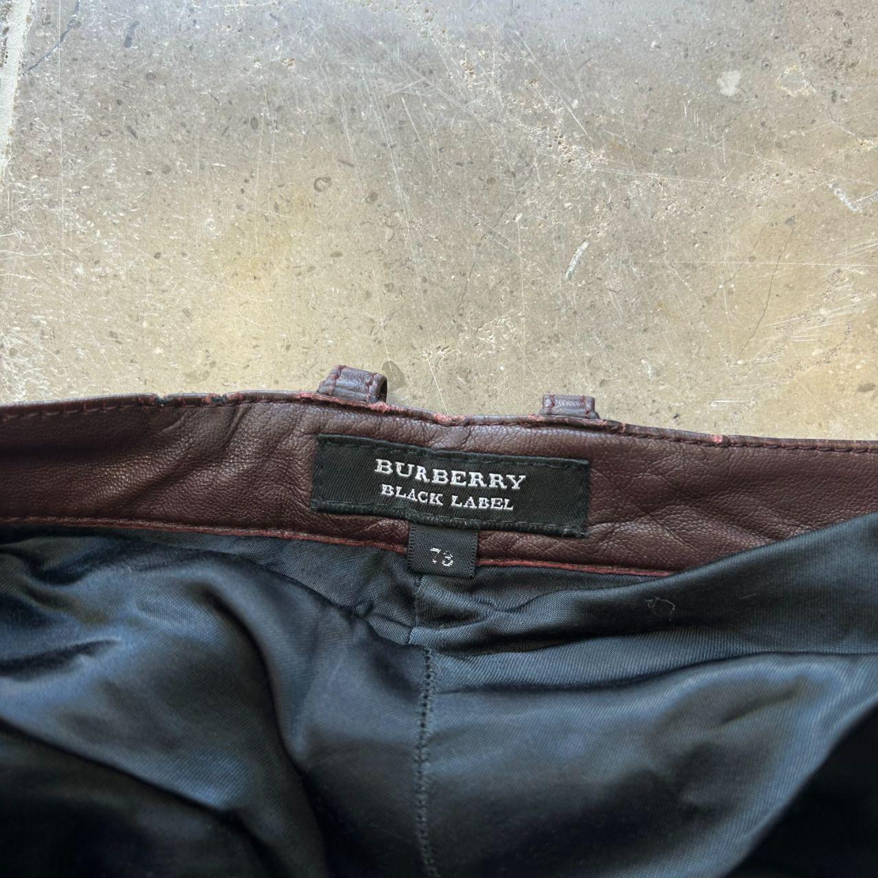 Vintage Burberry Black Label Straight Leg Leather Trousers Jeans W29 L39