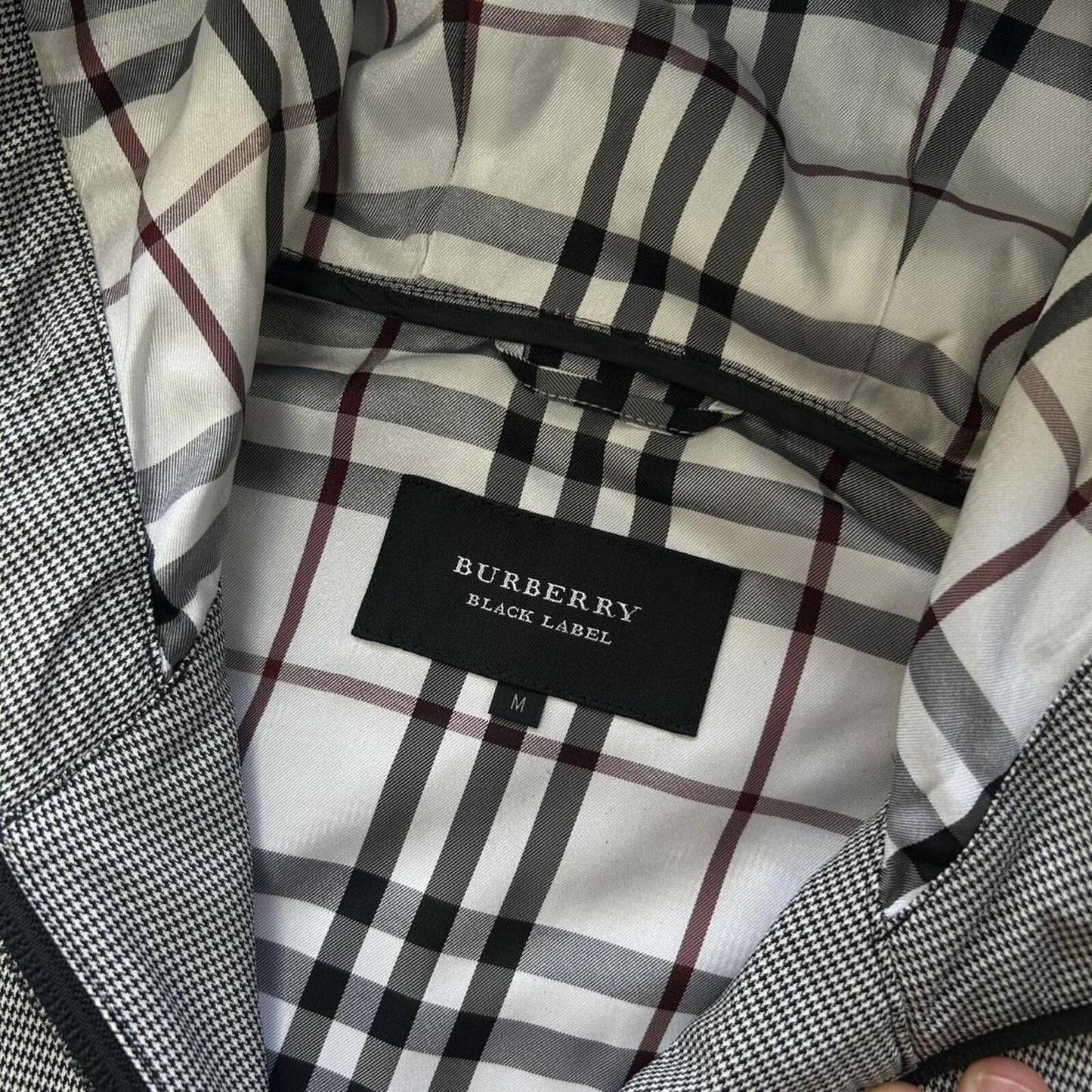 Burberry Black Label Houndstooth Check Windbreaker Bomber Jacket S