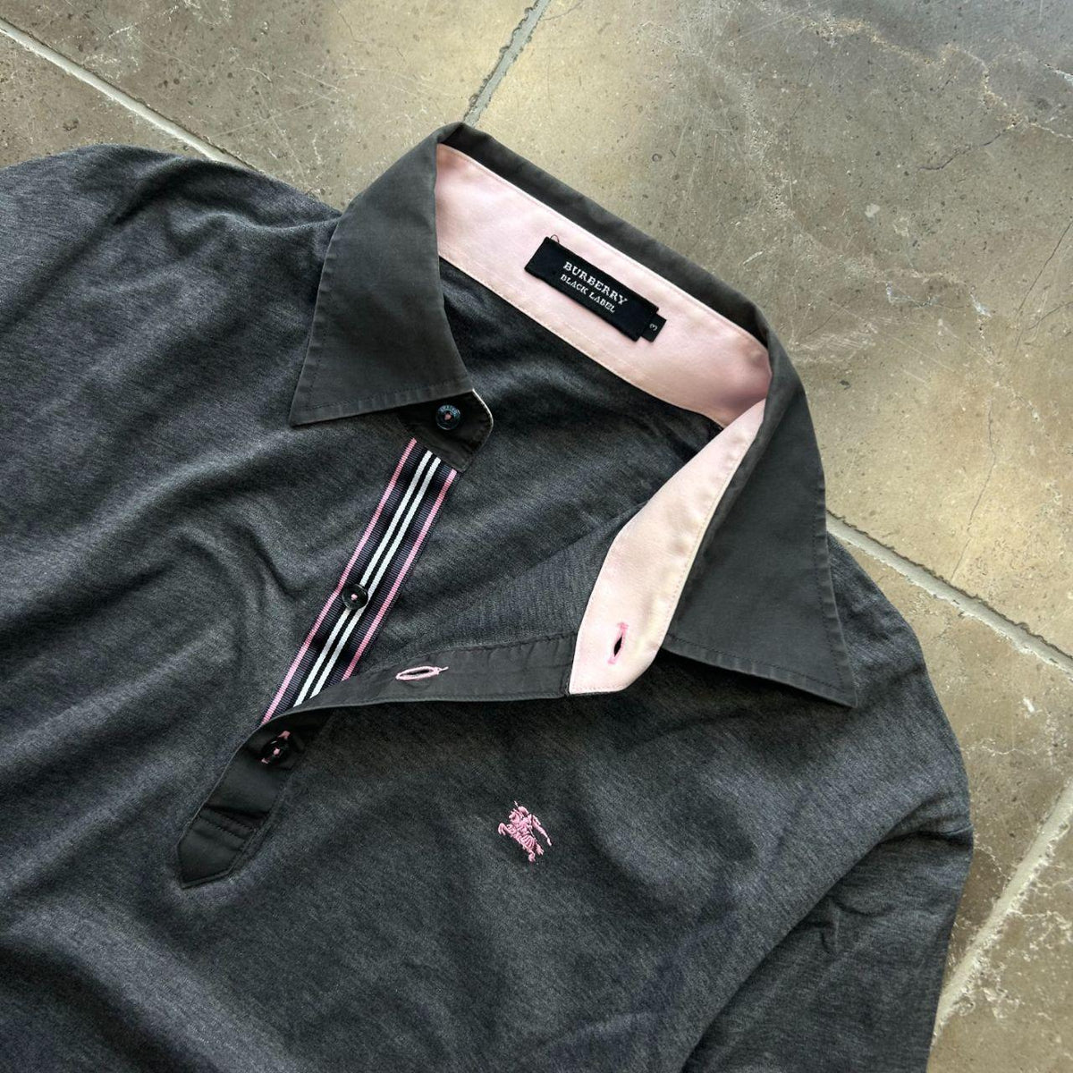 Burberry Black Label Long Sleeve Polo Shirt M