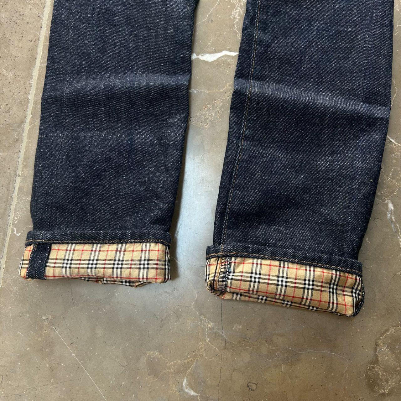 Vintage Burberry Blue Label Slim Straight Raw Denim Jeans W26 L35