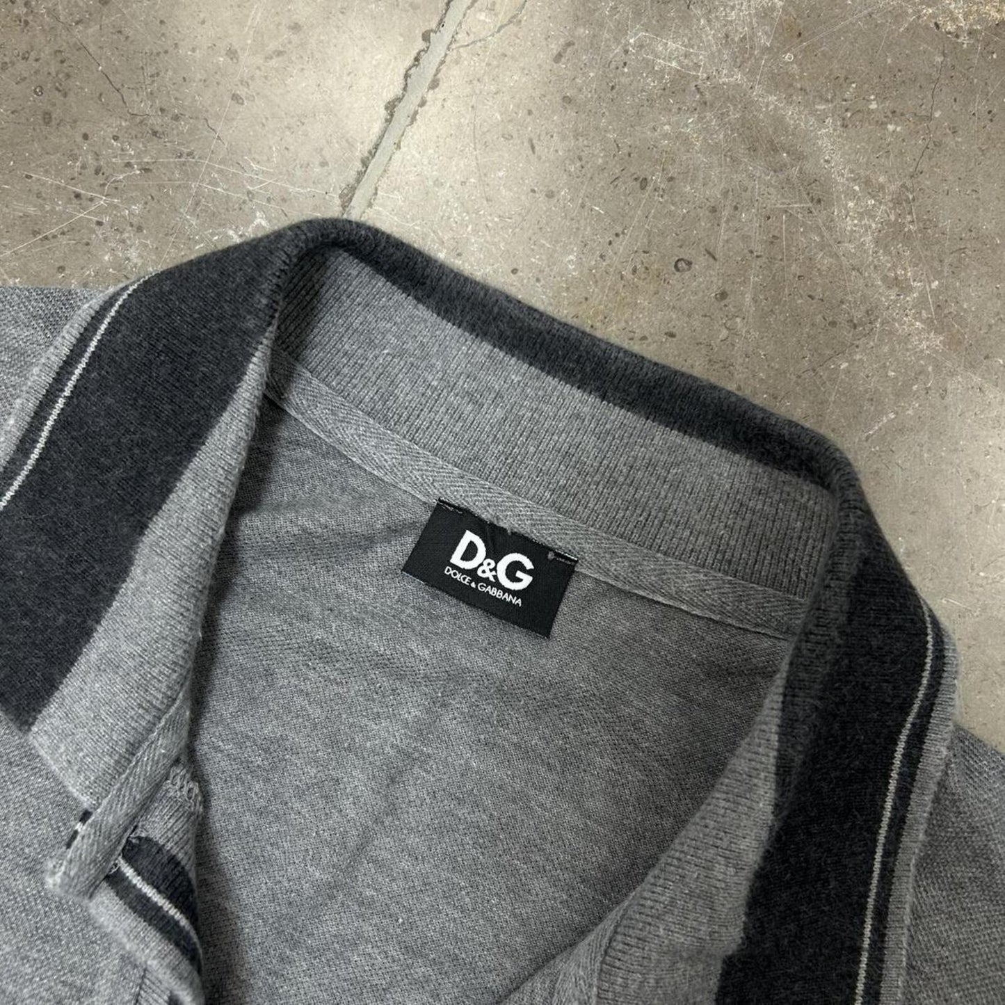 Vintage Dolce Gabbana Short Sleeve Polo Shirt Grey M