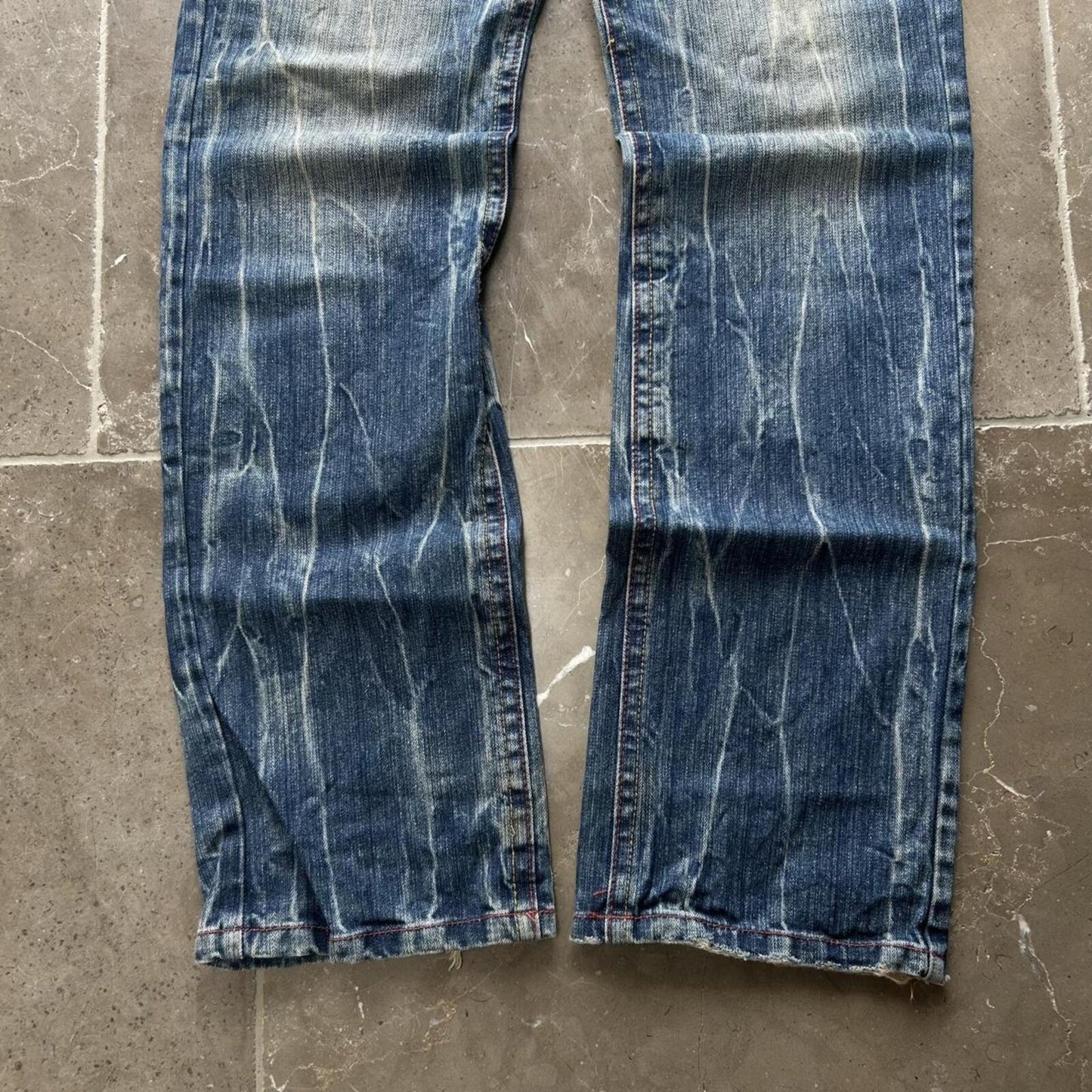 Vintage Japan Style Studded Relaxed Straight Jeans W30 L33