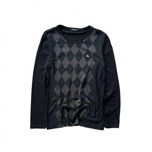 Burberry Black Label Argyle Long Sleeve T Shirt M