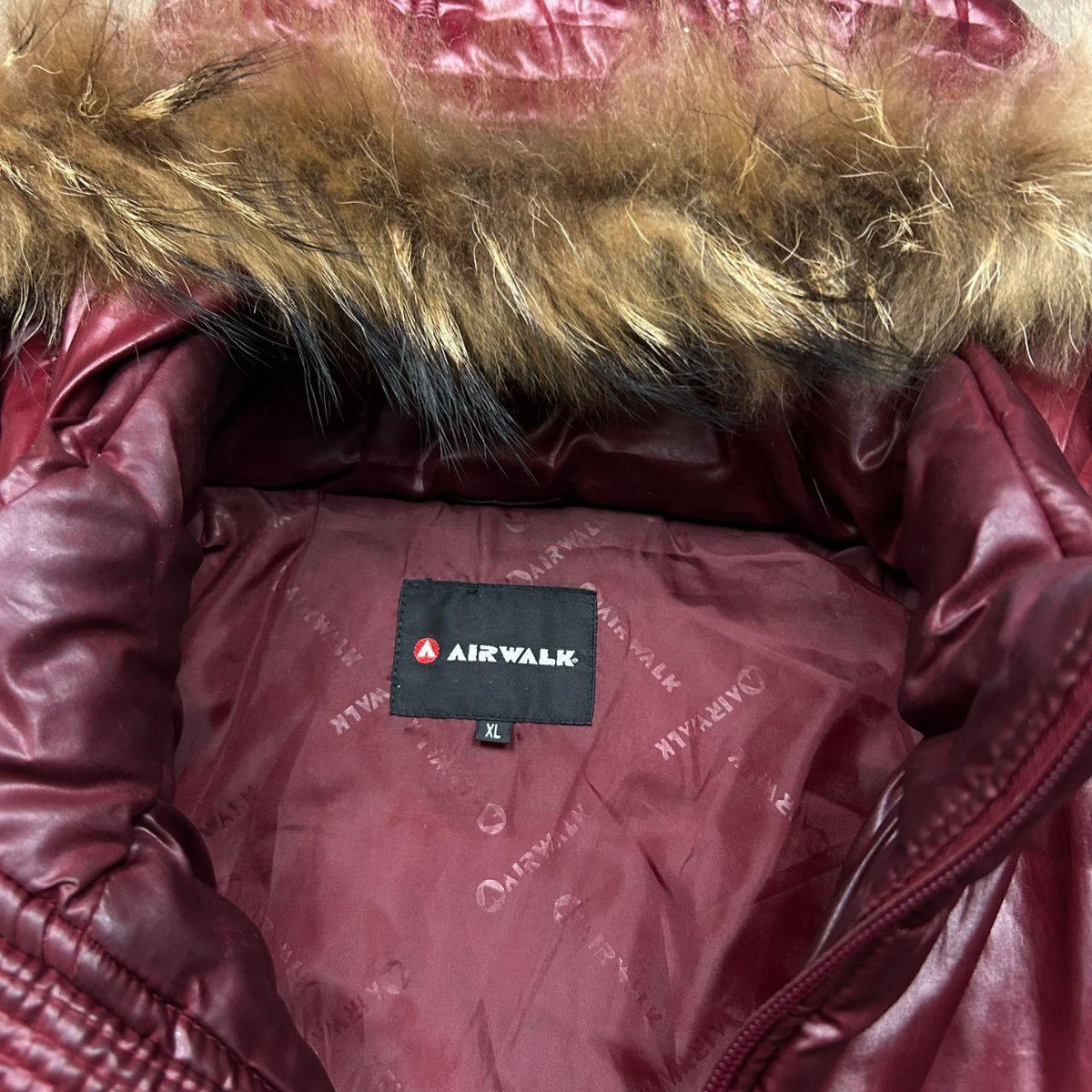 Vintage Japanese Fur Hood Puffer Jacket L