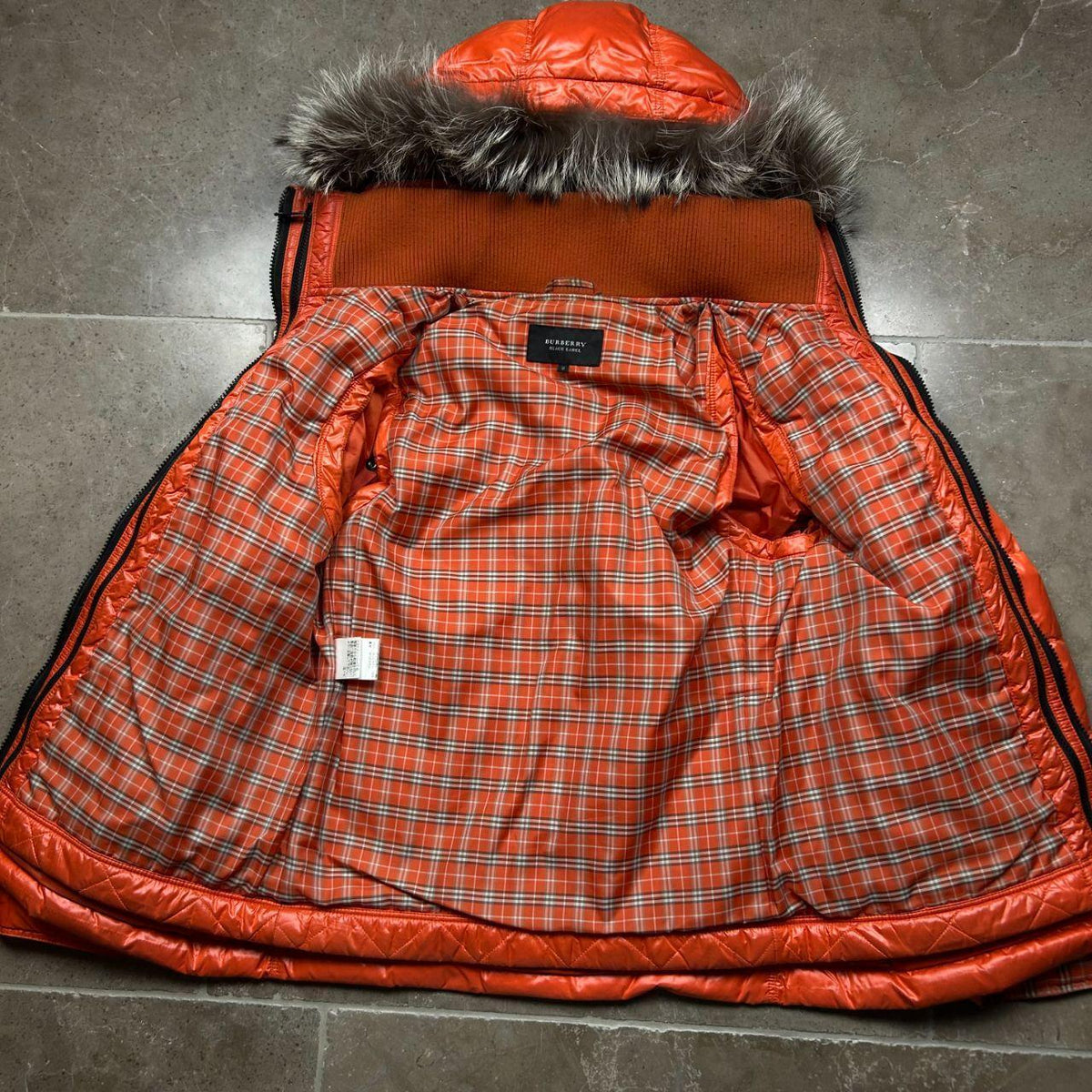 Burberry Black Label Fur Hood Puffer Jacket S