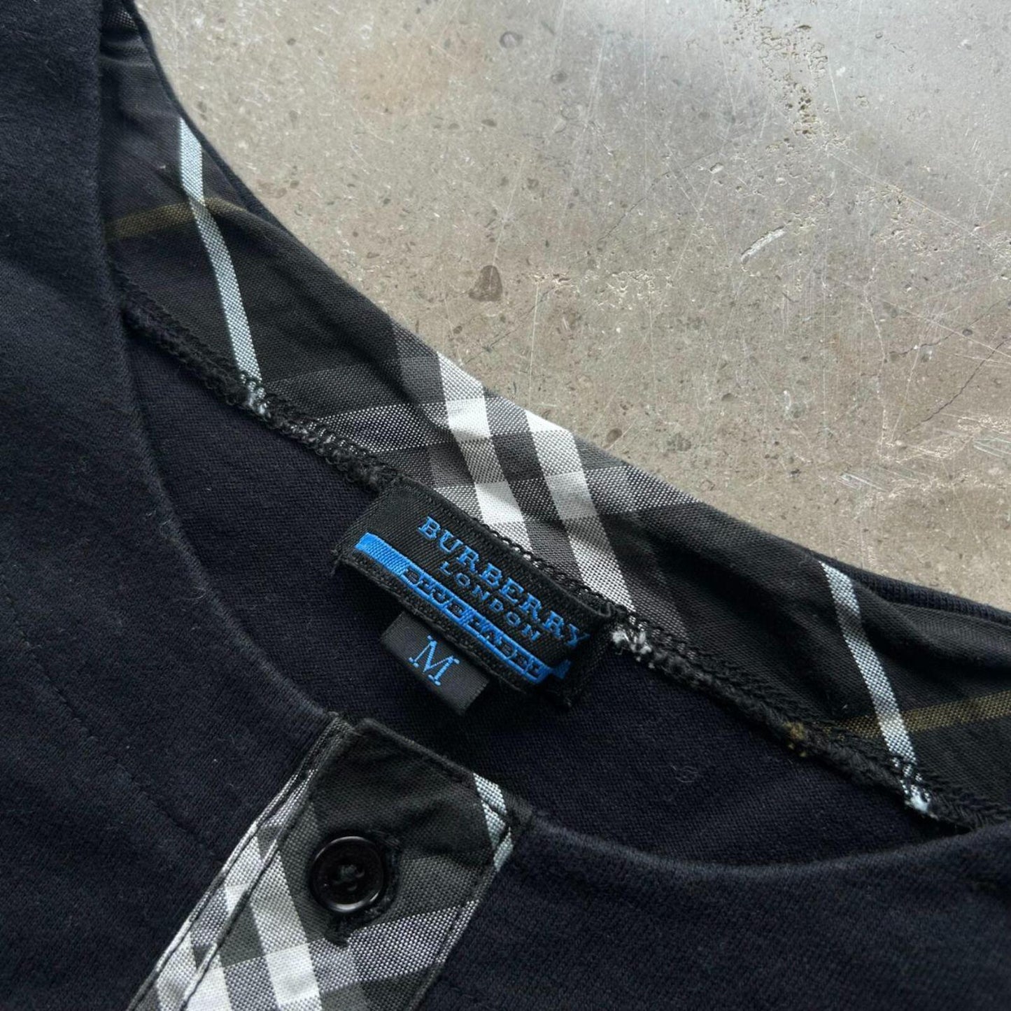Burberry Blue Label Nova Check Cotton Henley T Shirt M