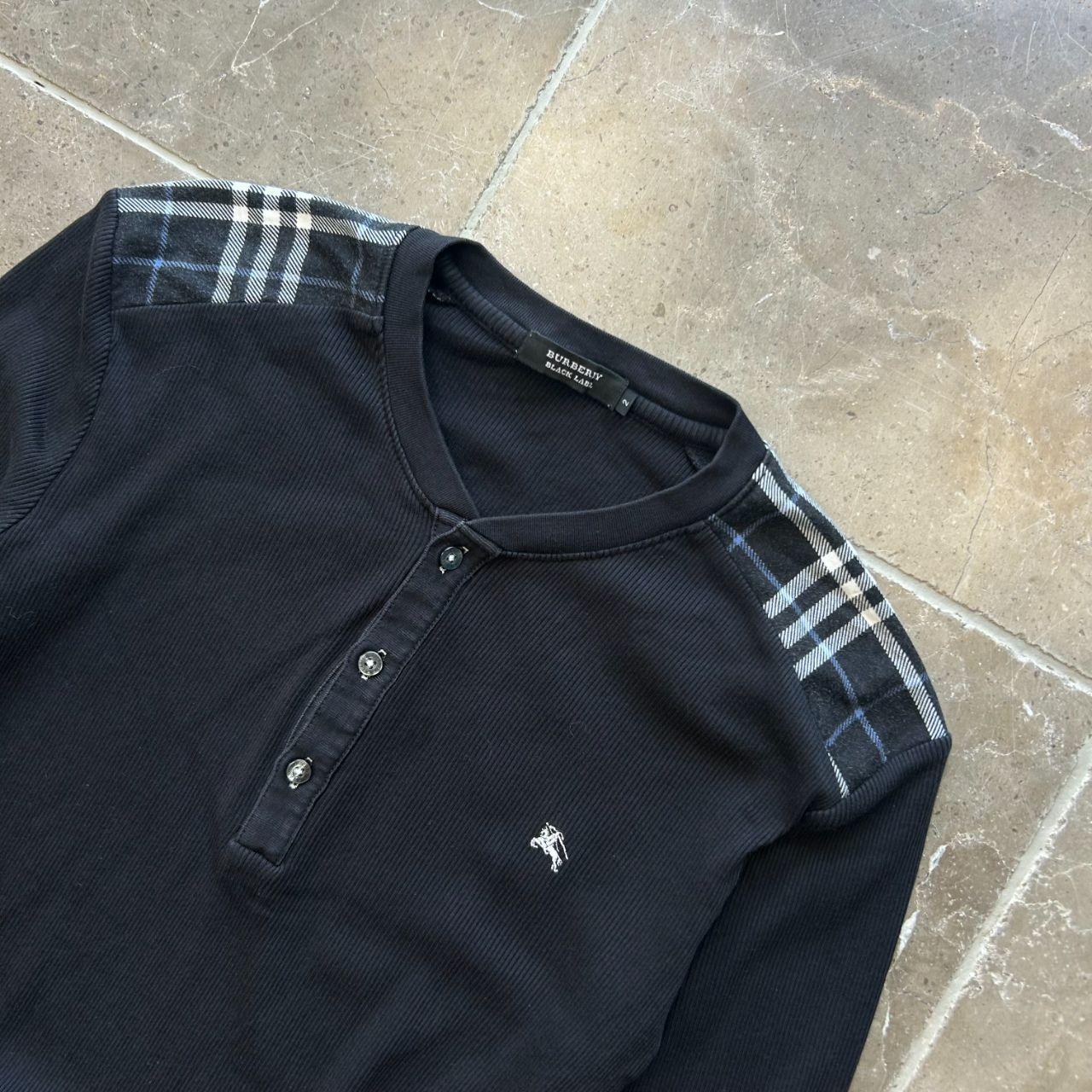 Burberry Black Label Nova Check Ribbed Henley T Shirt S