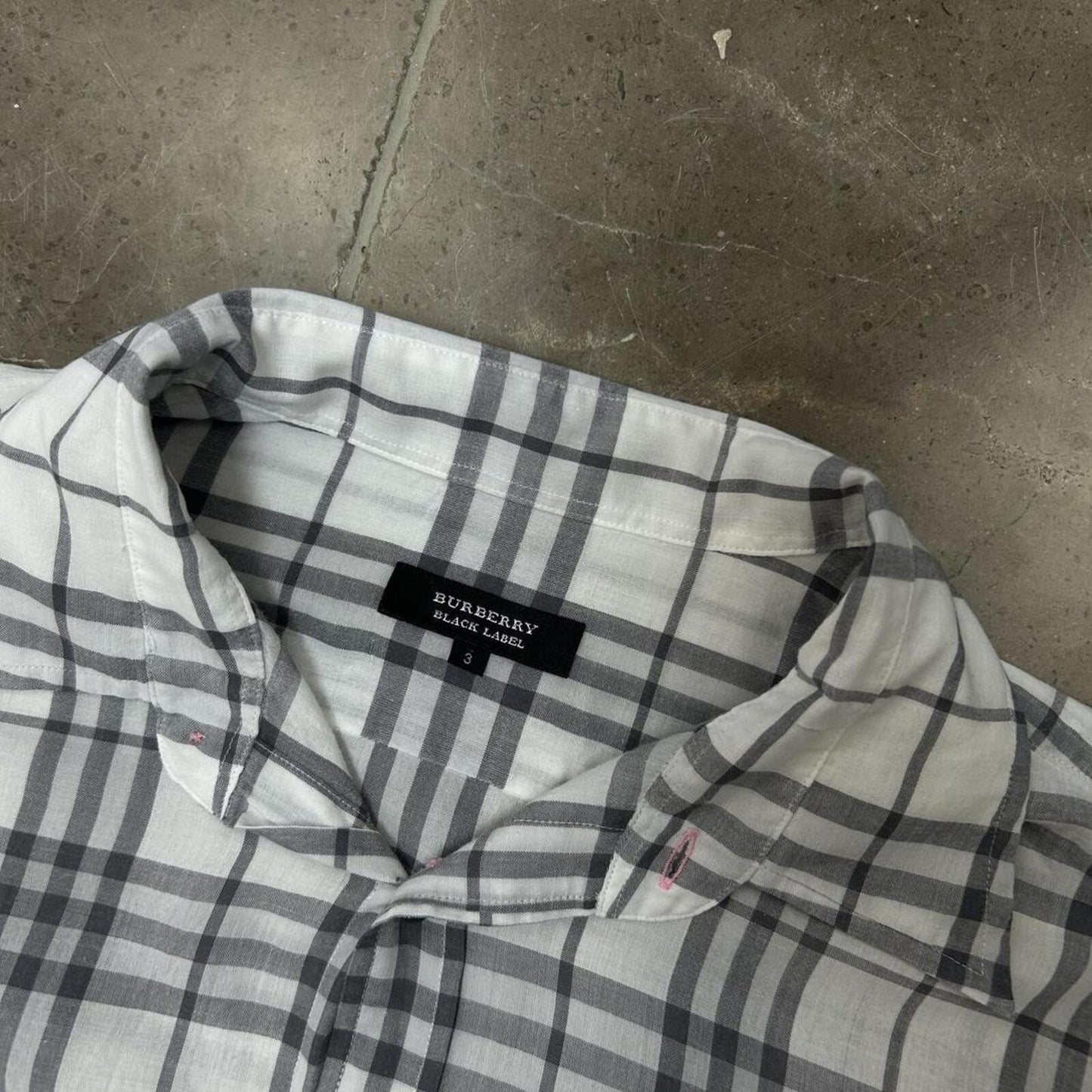 Burberry Black Label Plaid Check Button Up Shirt M