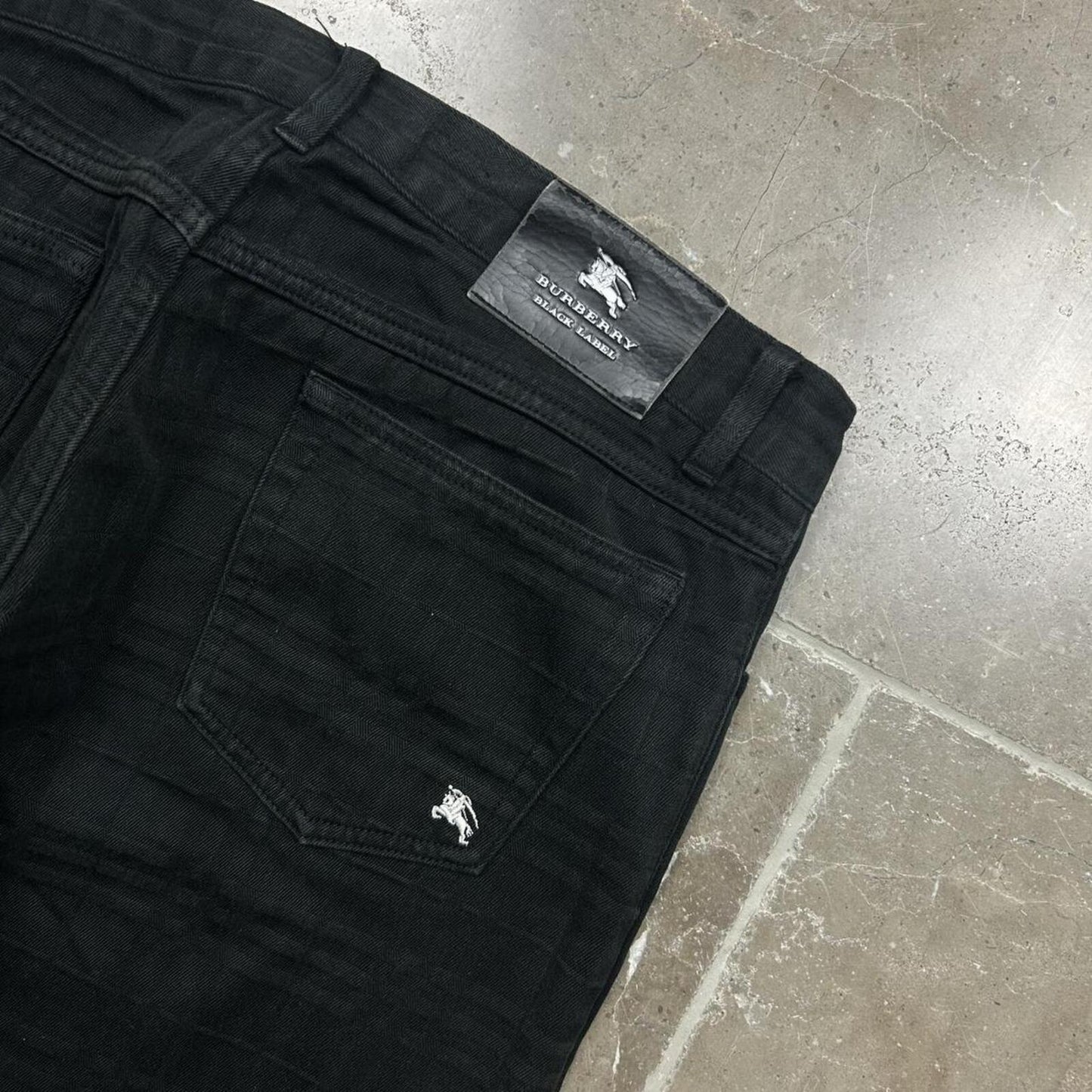 Vintage Burberry Black Label Shadow Check Jeans W32 L28