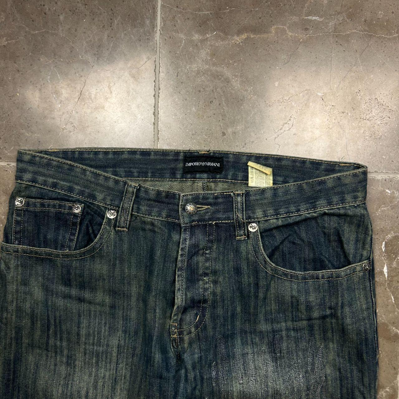 Vintage Emporio Armani Jeans Straight Leg Embroidered Jeans W34 L32