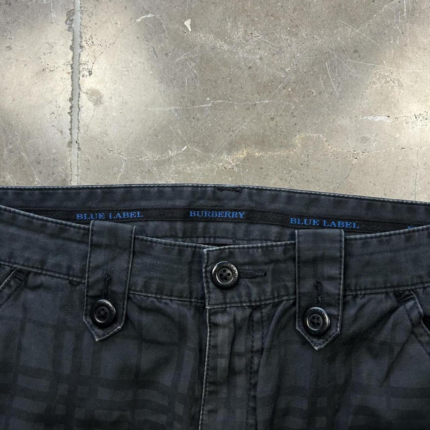 Vintage Burberry Blue Label Shadow Utility Cargo Trousers W30 L30