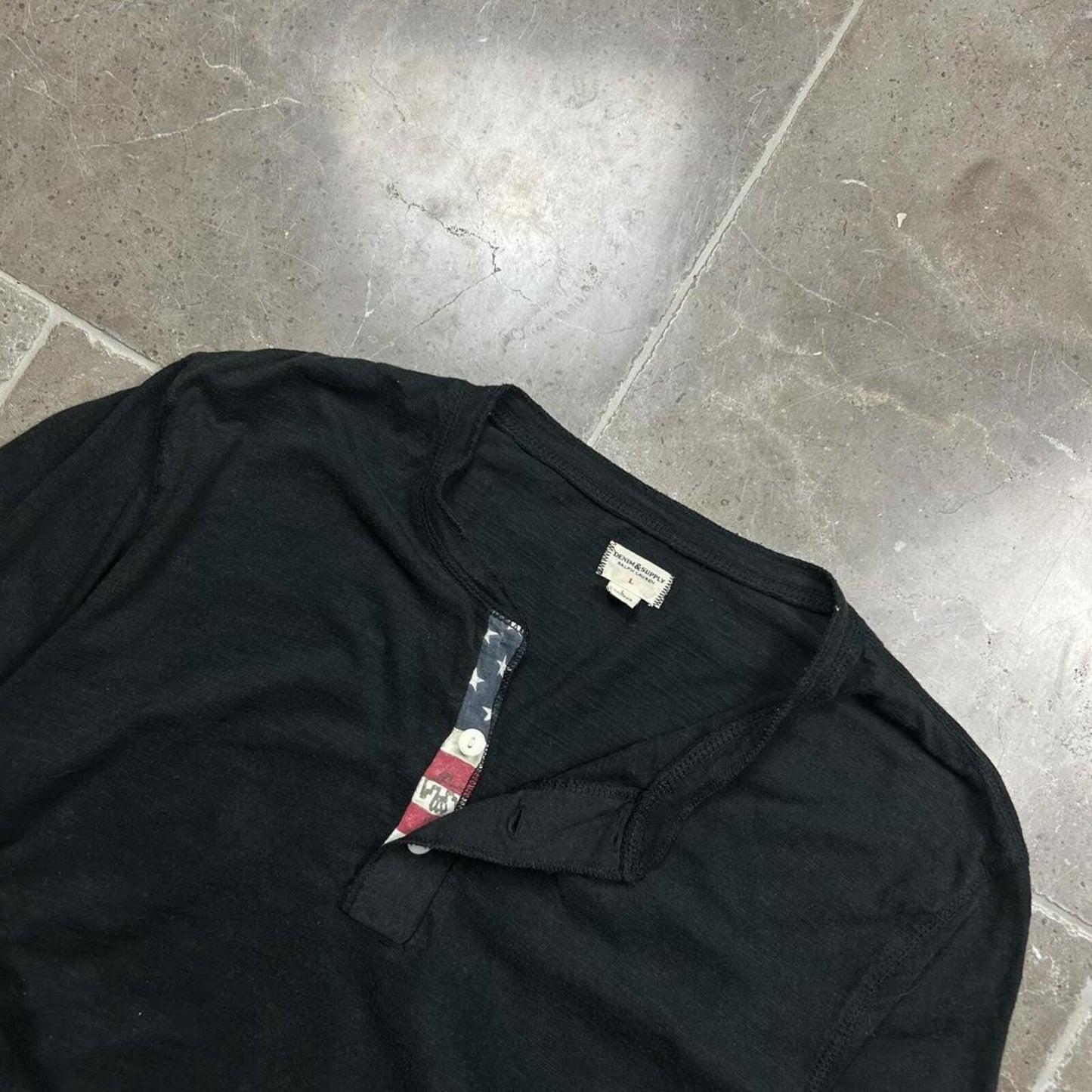 Ralph Lauren Denim and Supply USA Henley T Shirt L
