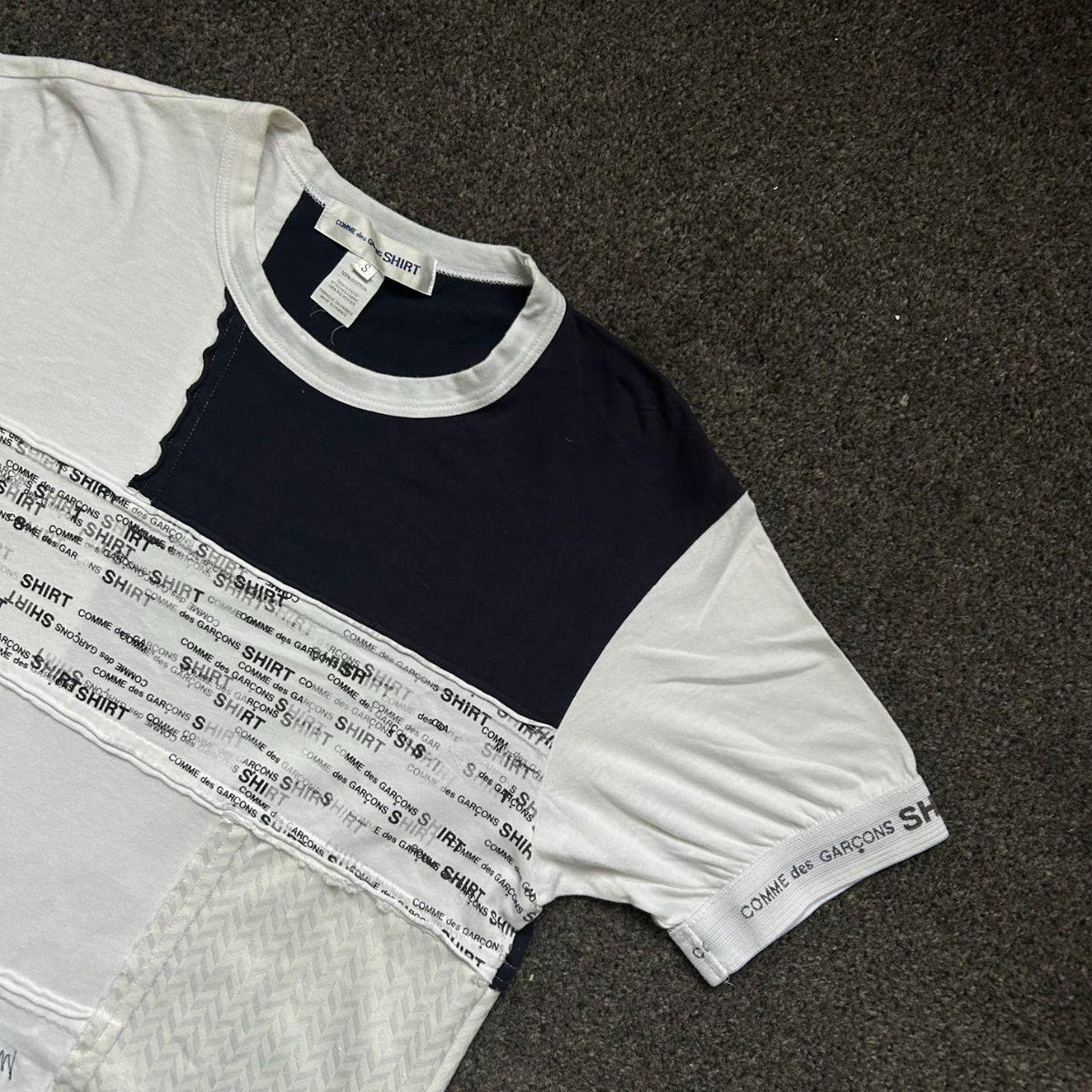 Comme Des Garcons SHIRT Monogram Patchwork T-Shirt S