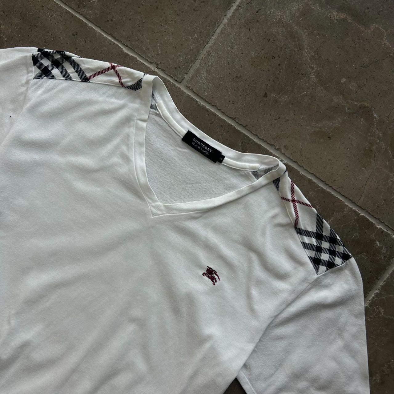 Burberry Black Label Nova Check V Neck T Shirt S