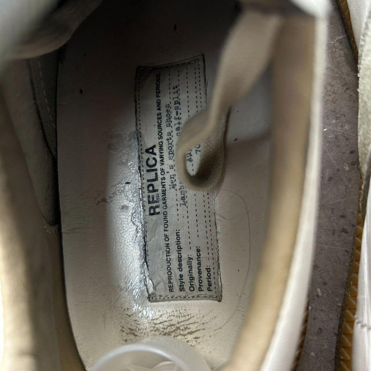 Maison Margiela Gats Low Top Trainers White Grey UK 6.5