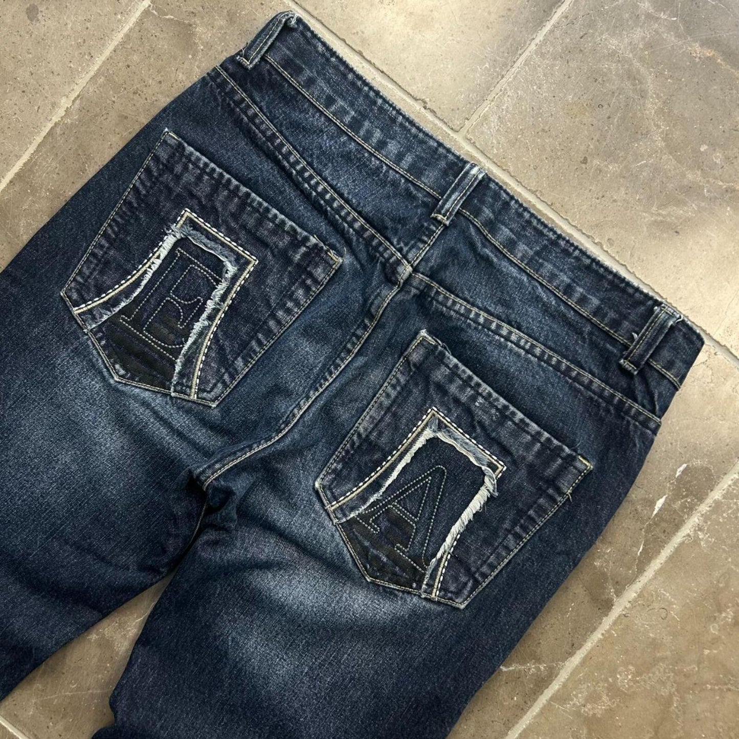 Vintage Emporio Armani Jeans Relaxed Straight Fit Logo Jeans W33 L29