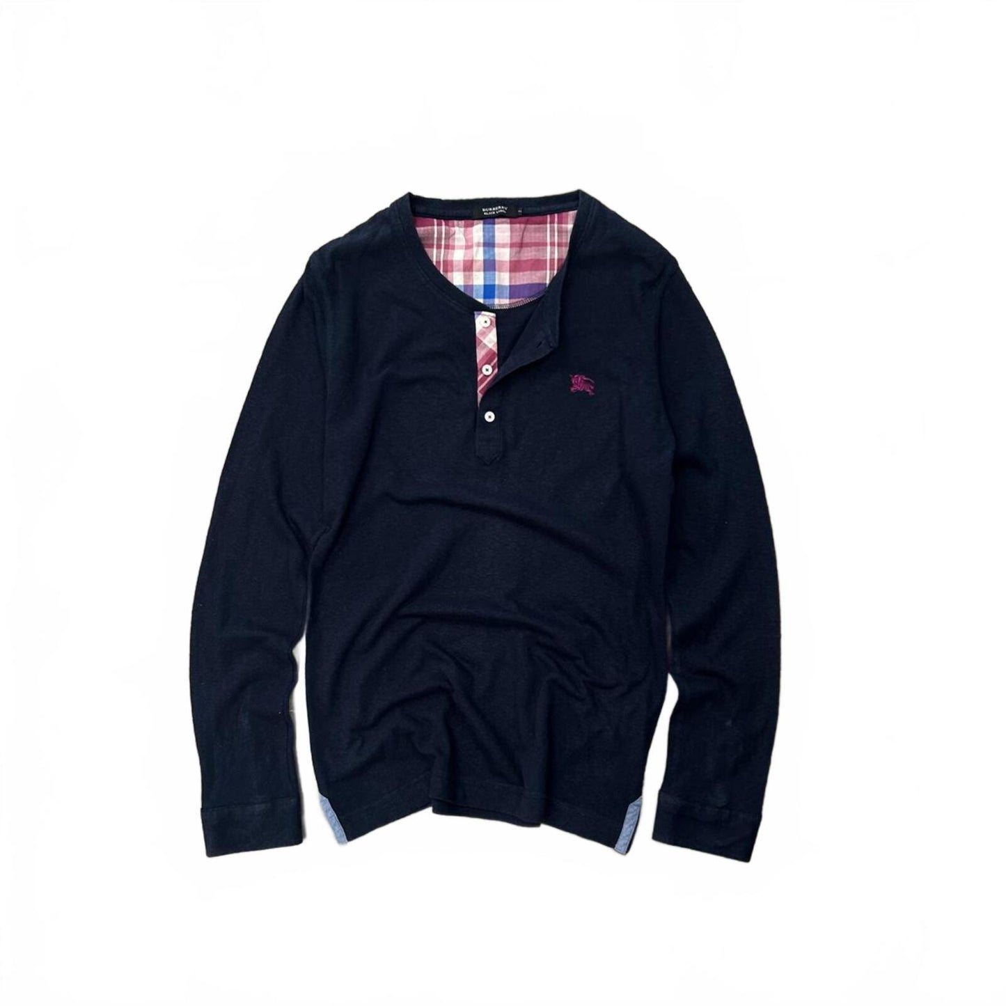 Burberry Black Label Long Sleeve Henley T Shirt S