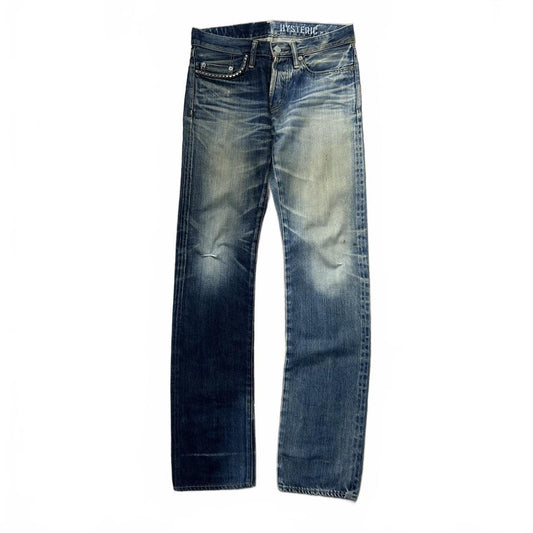 Hysteric Glamour Slim Skinny Studded Two Tone Selvage Denim Jeans W28 L32