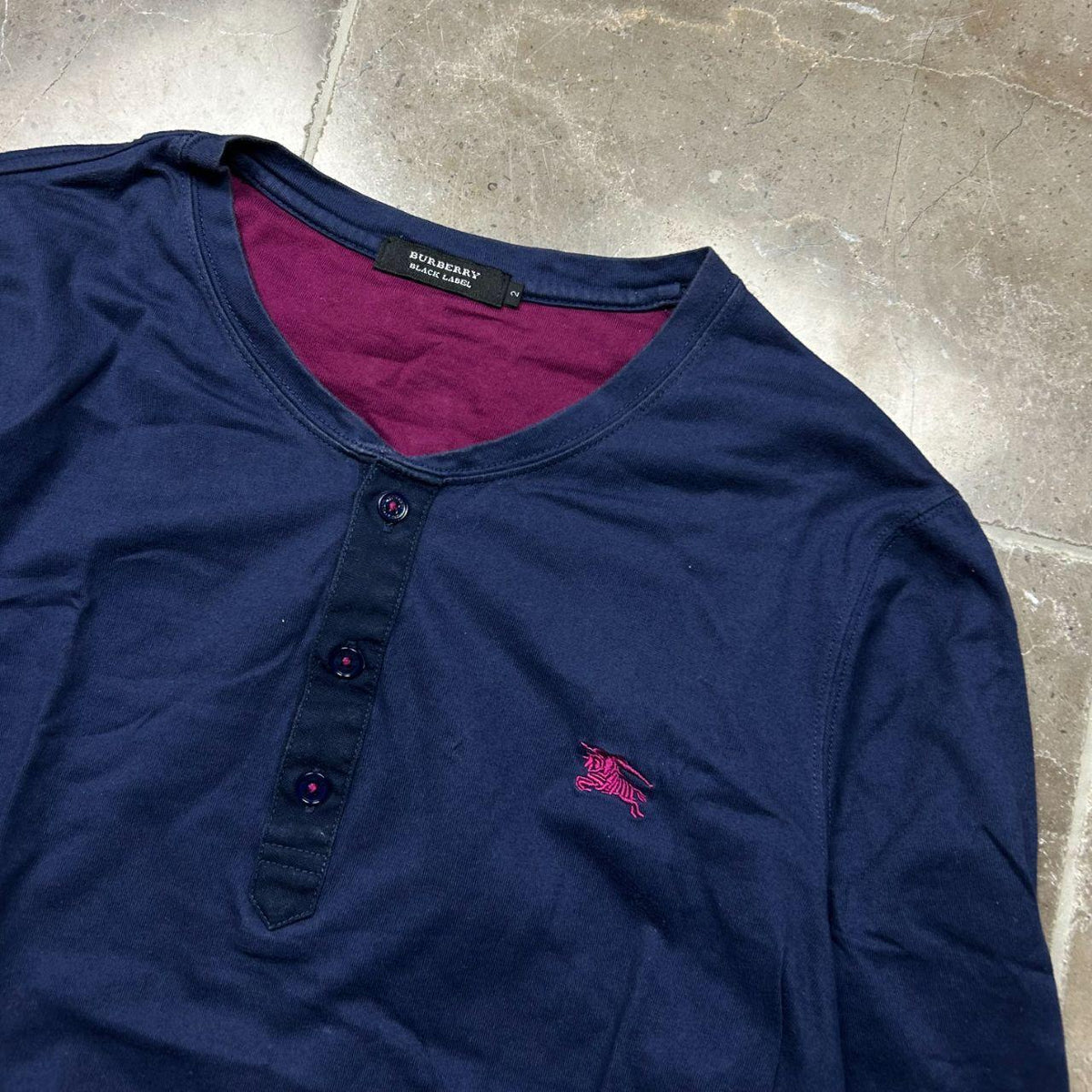 Burberry Black Label Long Sleeve Henley T Shirt S