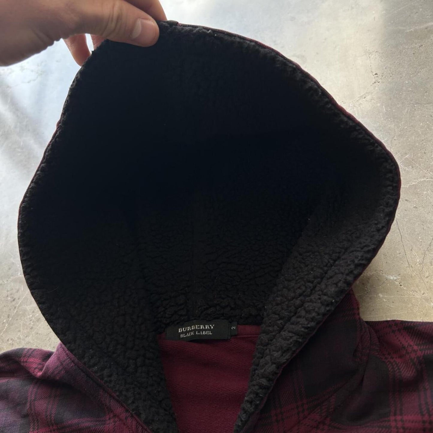 Burberry Black Label Plaid Tartan Zip Up Hoodie S