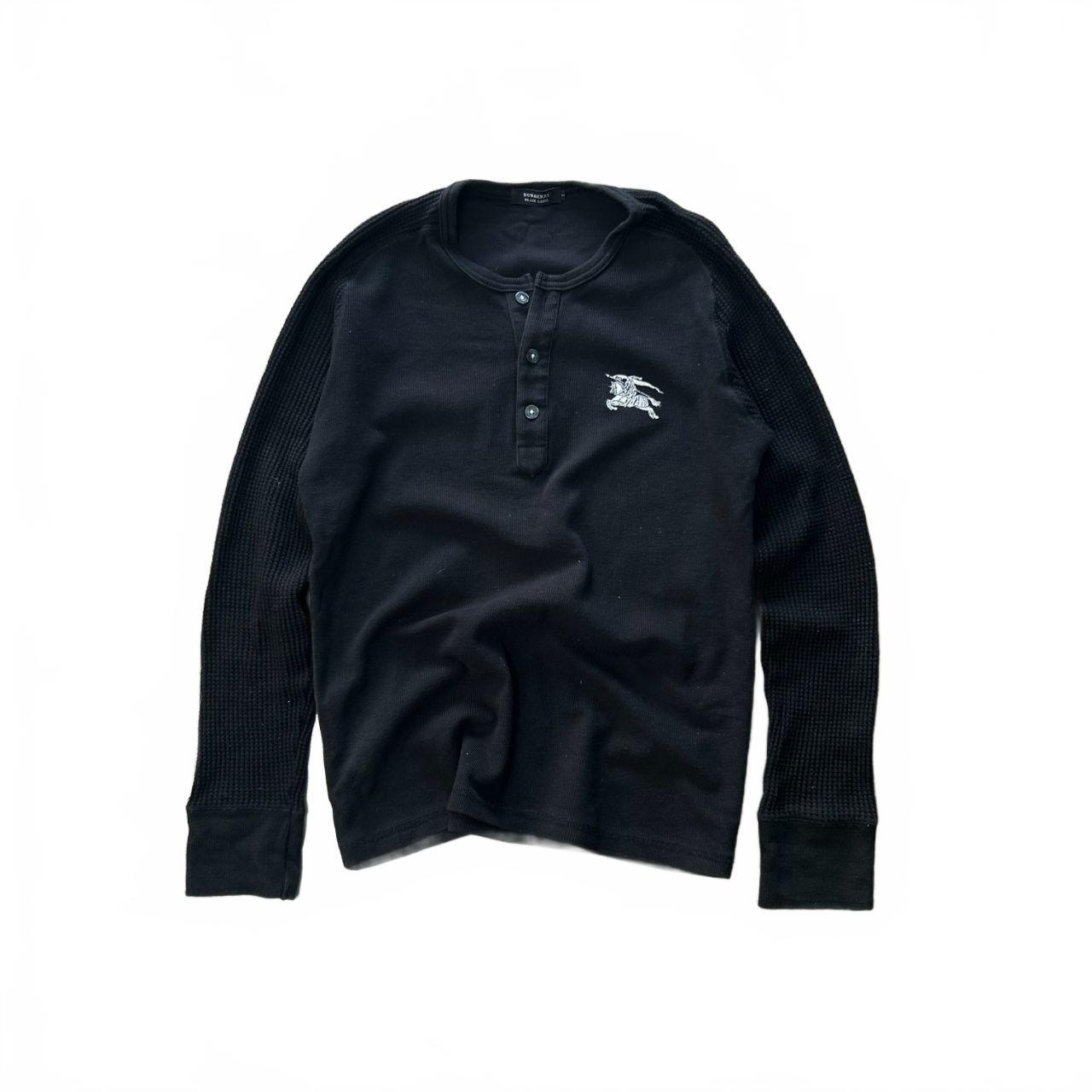 Burberry Black Label Big Logo Waffle Henley T Shirt S