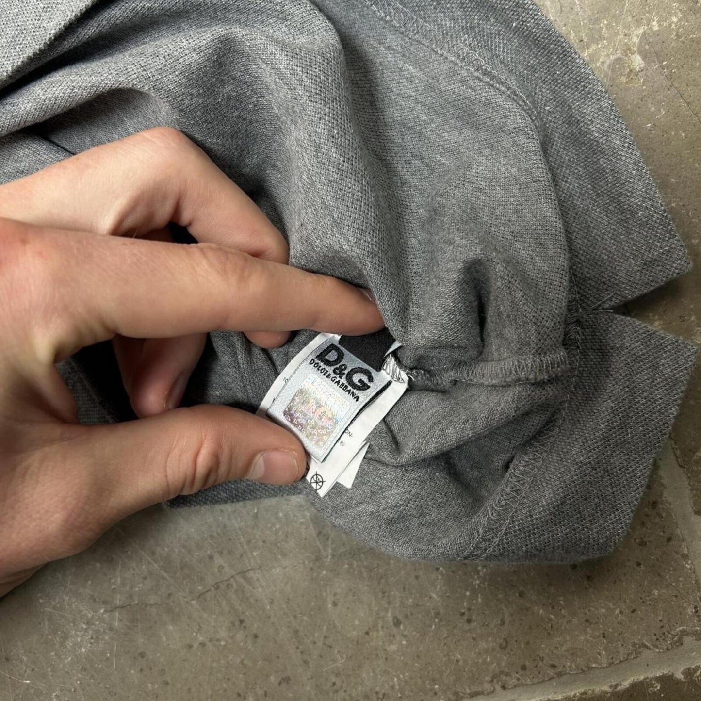 Vintage Dolce Gabbana Short Sleeve Polo Shirt Grey M