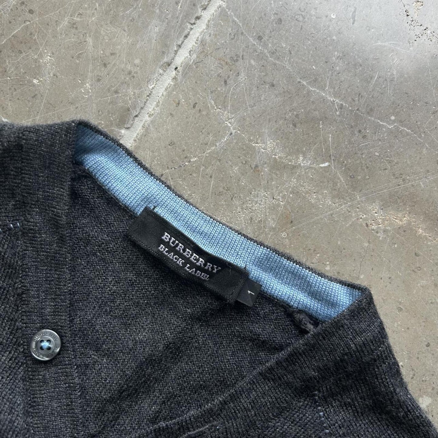 Burberry Black Label Henley Knit Jumper XS