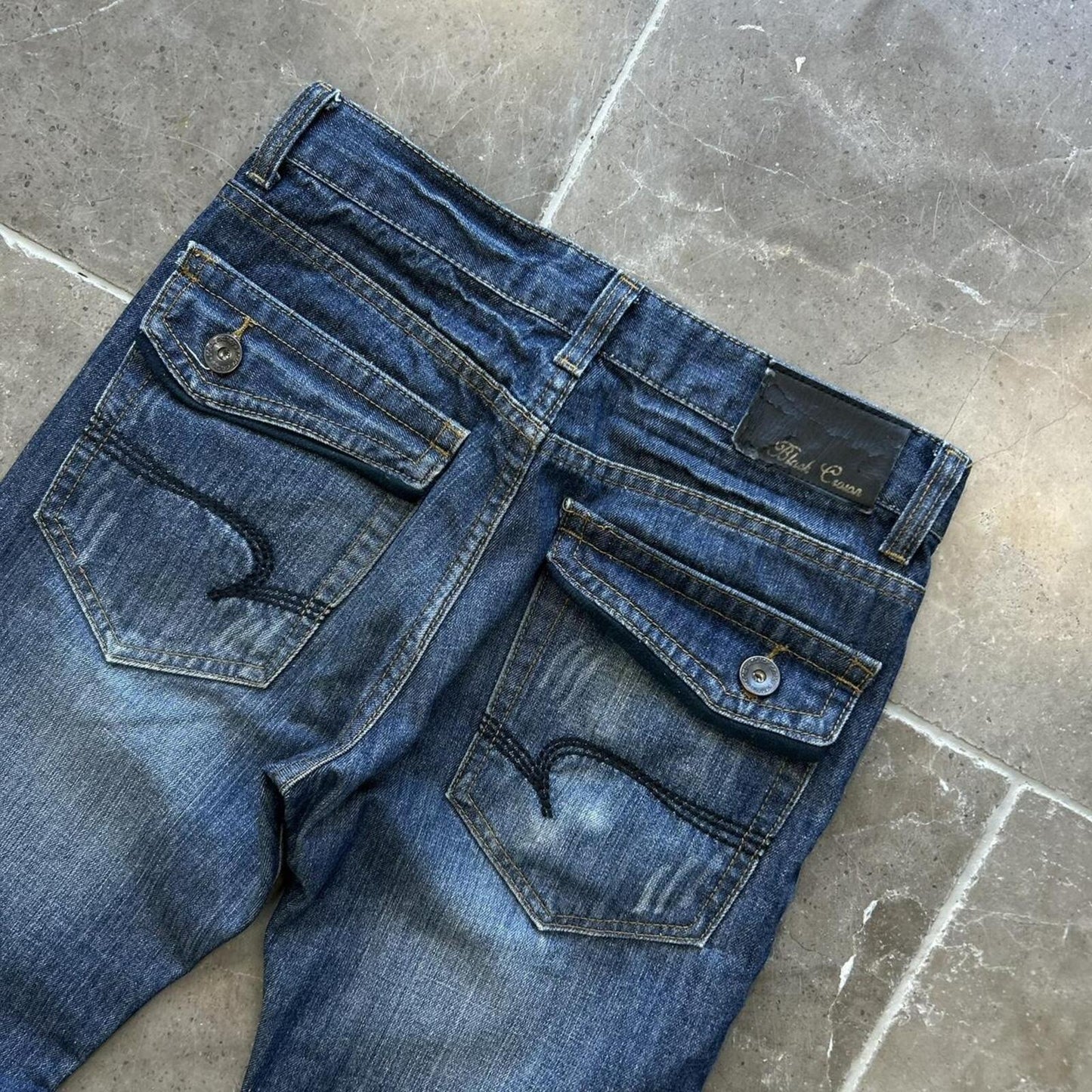Vintage Japan Style Flared Faded Jeans W28 L31