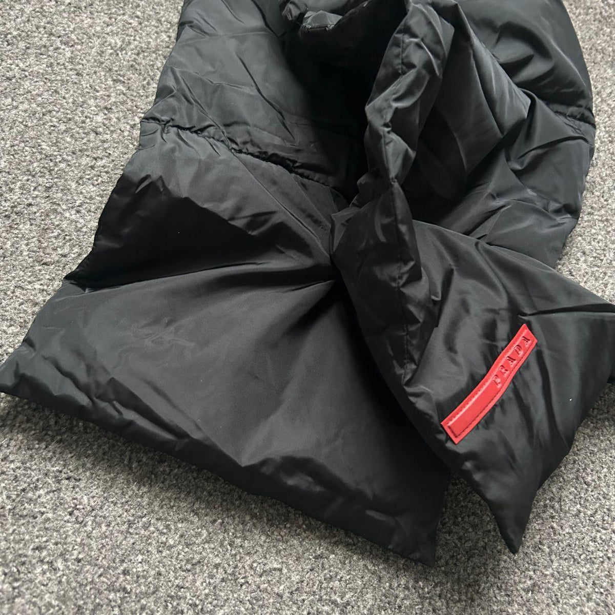 Prada Sport Nylon Puffer Scarf Black OS
