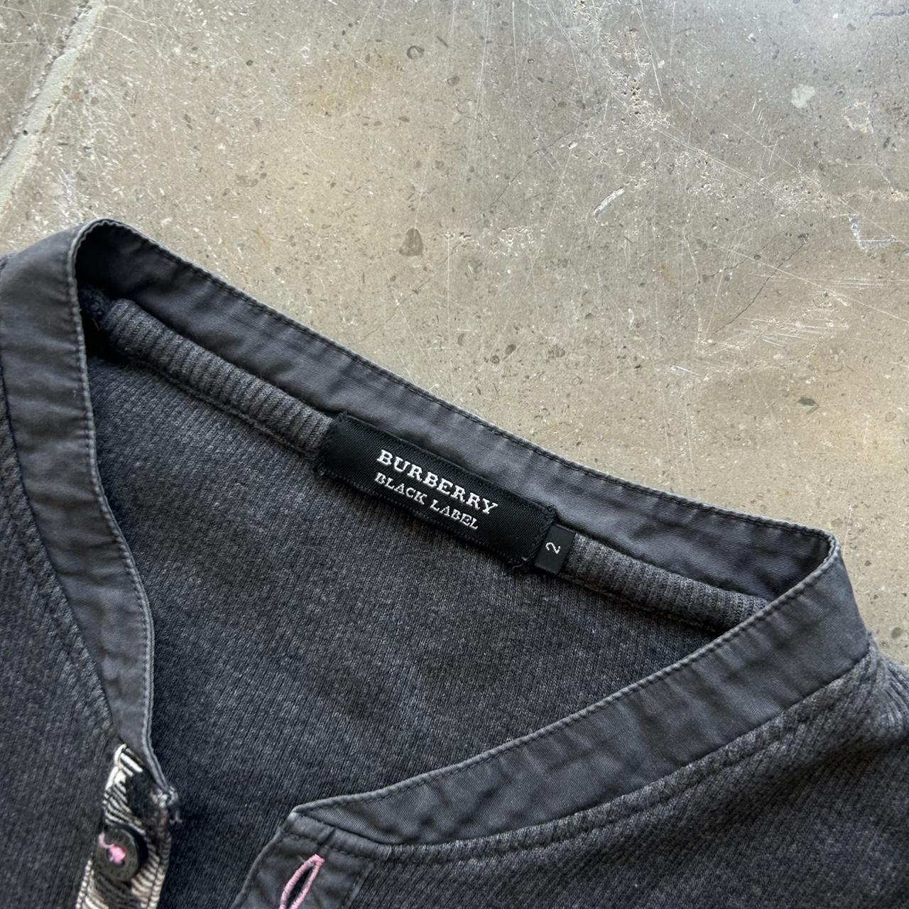 Burberry Black Label Nova Check Ribbed Henley T Shirt S