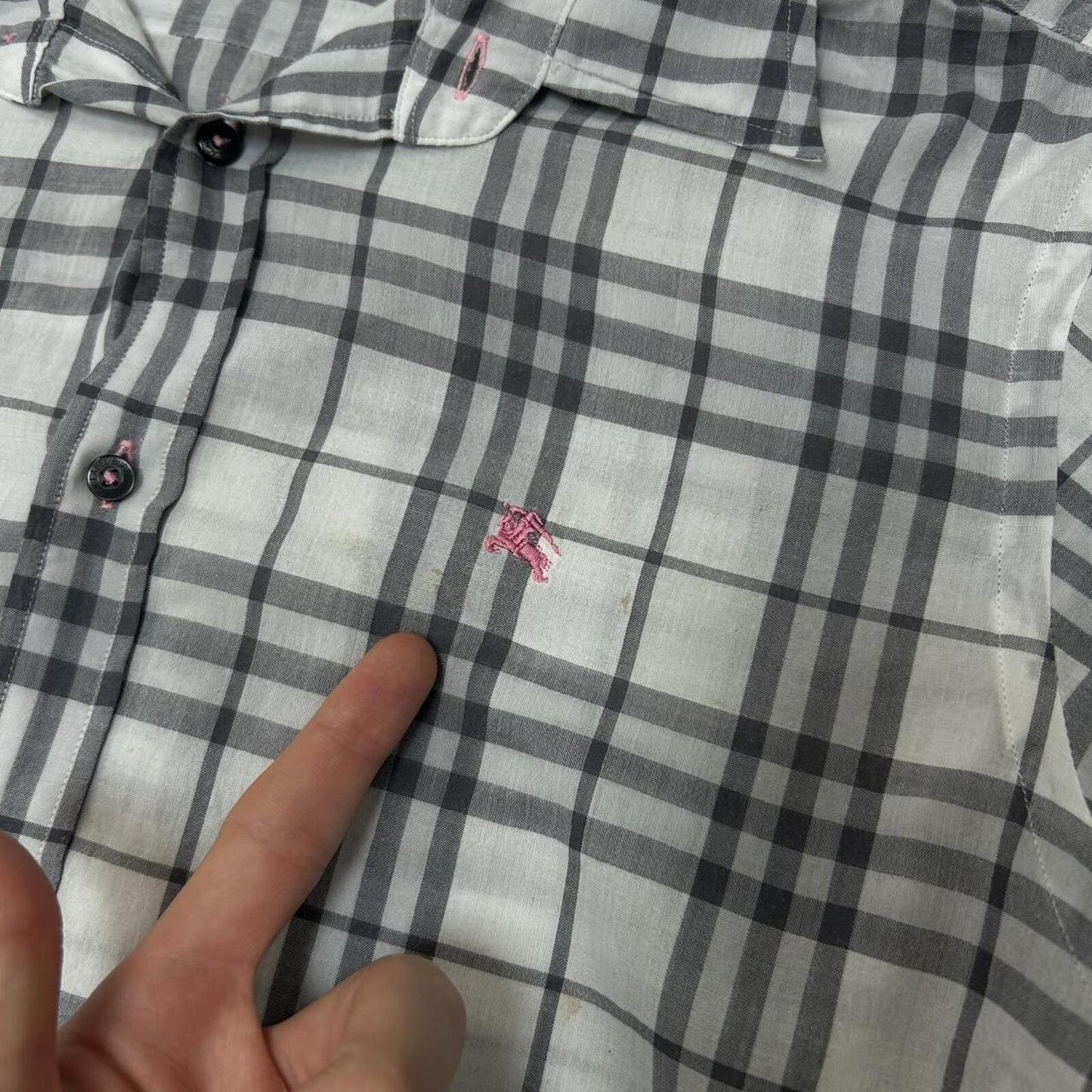 Burberry Black Label Plaid Check Button Up Shirt M