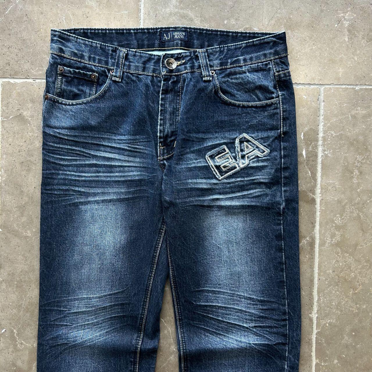 Vintage Emporio Armani Jeans Relaxed Straight Fit Logo Jeans W33 L29