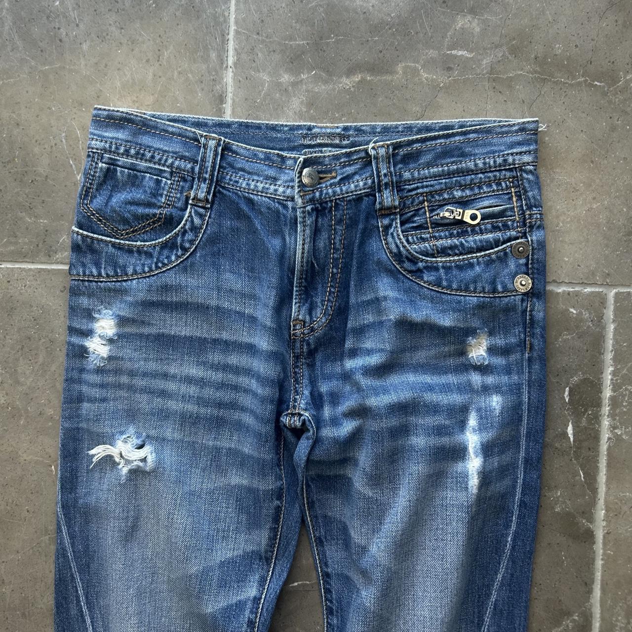 Vintage Burberry Blue Label Slim Skinny Buckle Back Jeans W30 L27