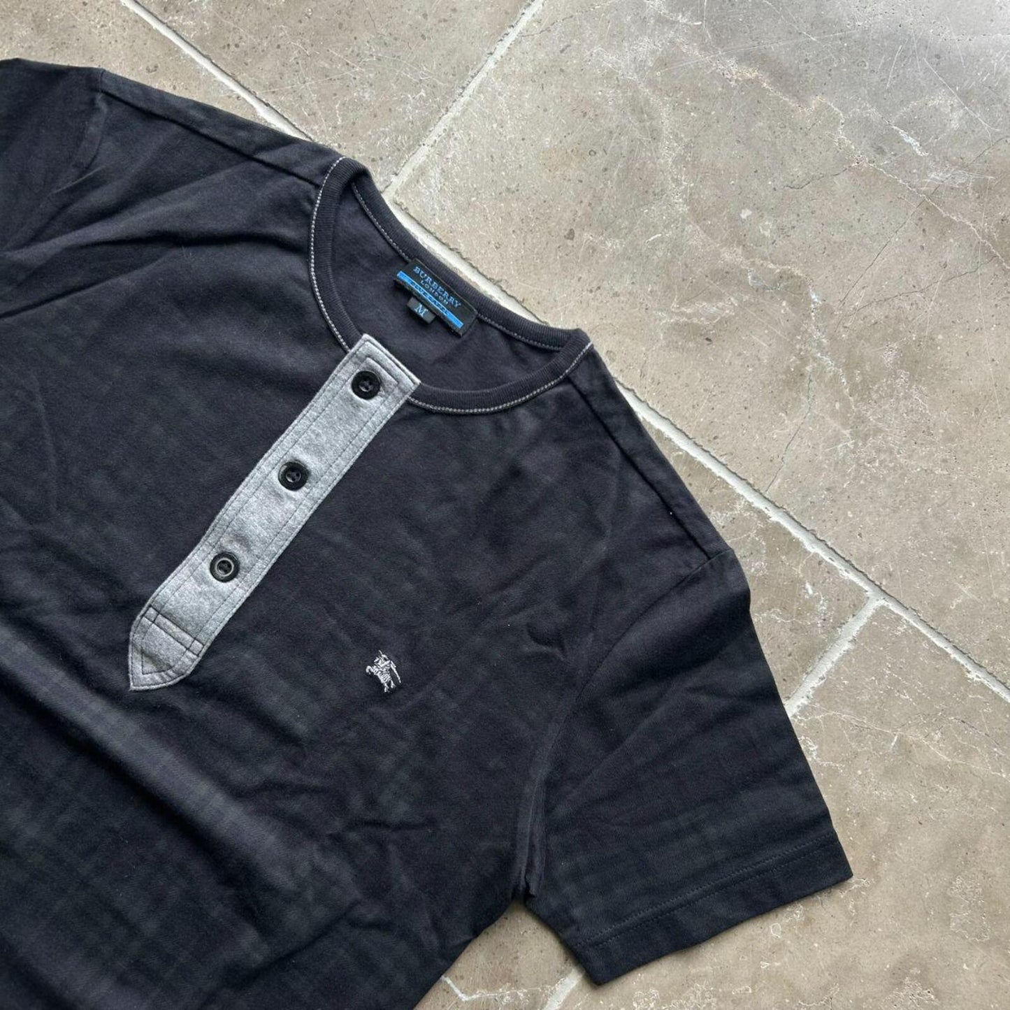 Burberry Blue Label Shadow Nova Check Henley T Shirt M