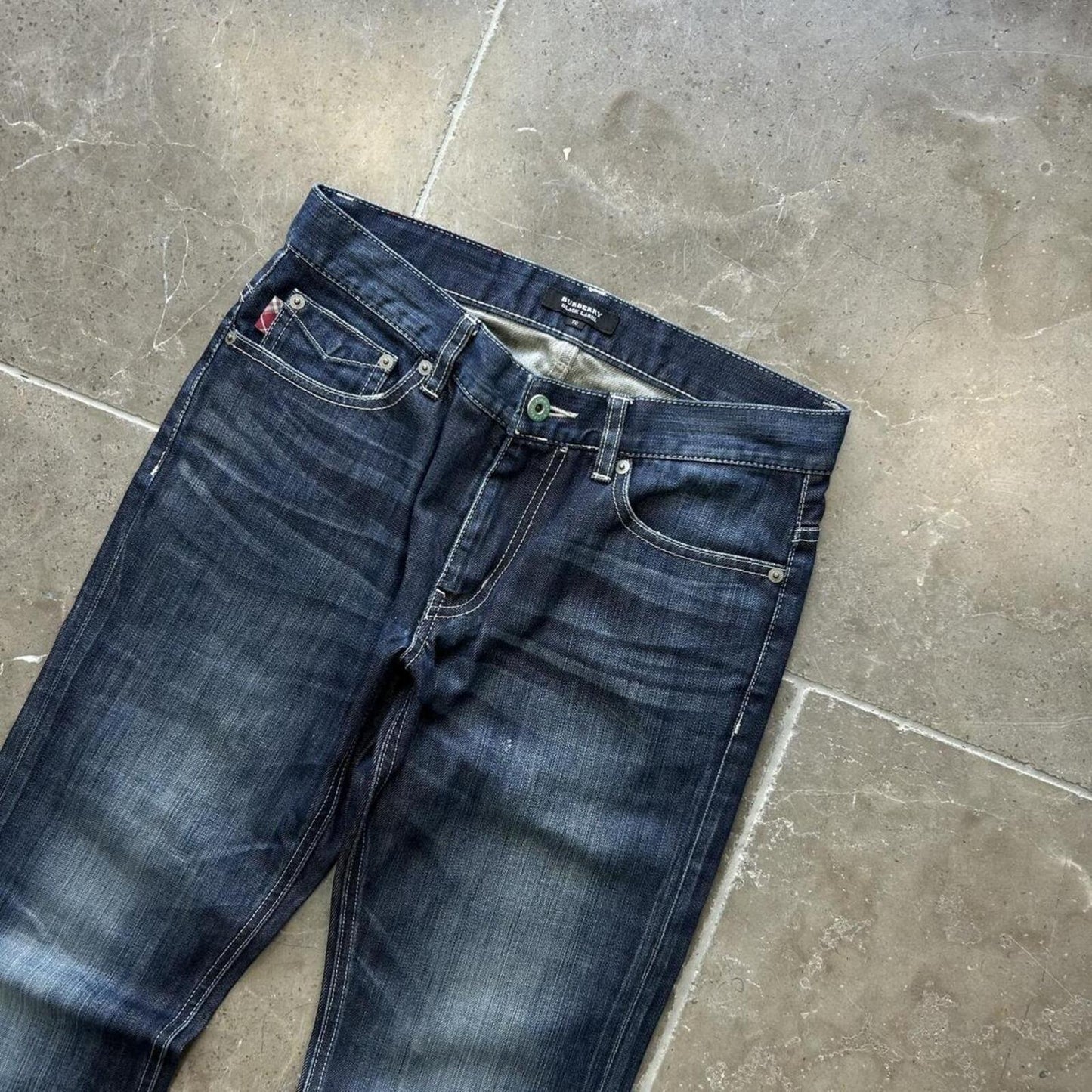 Vintage Burberry Black Label Straight Raw Denim Jeans W29 L32’