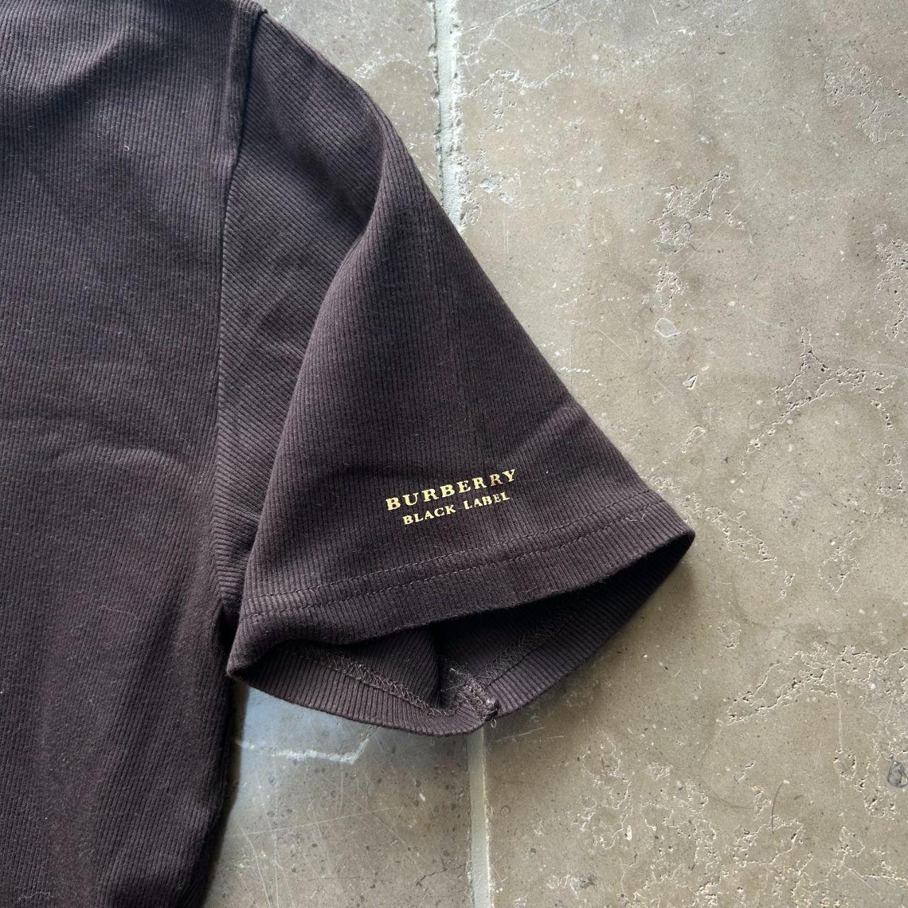 Burberry Black Label Short Sleeve Ribbed Henley T Shirt M