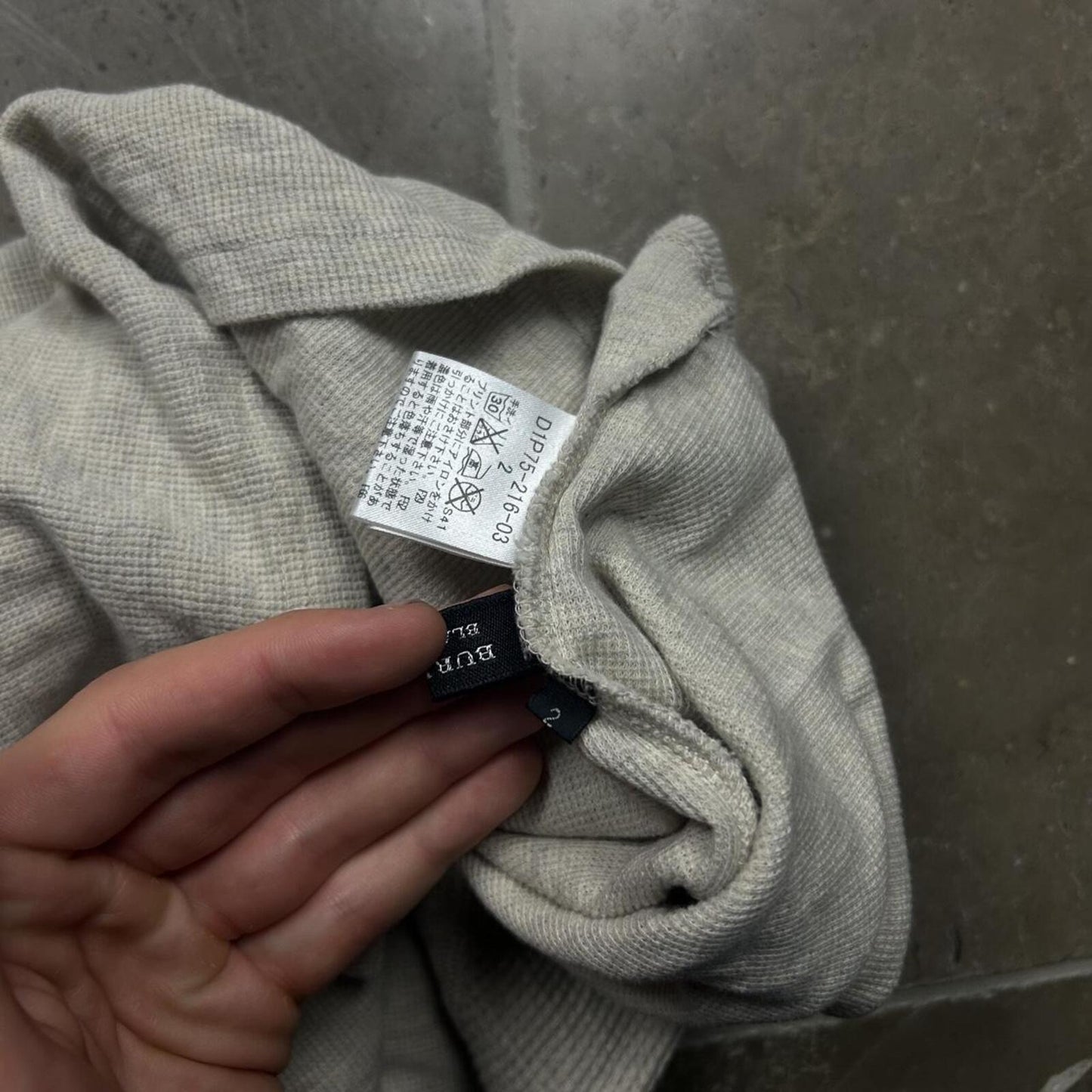 Burberry Black Label Nova Check Waffle Henley T Shirt S