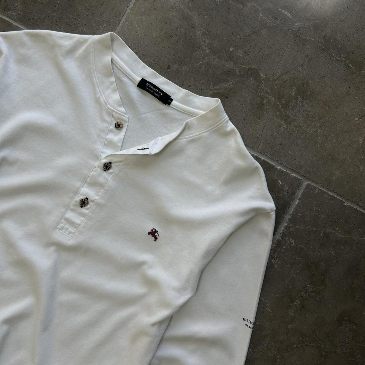 Burberry Black Label Long Sleeve Henley T Shirt S