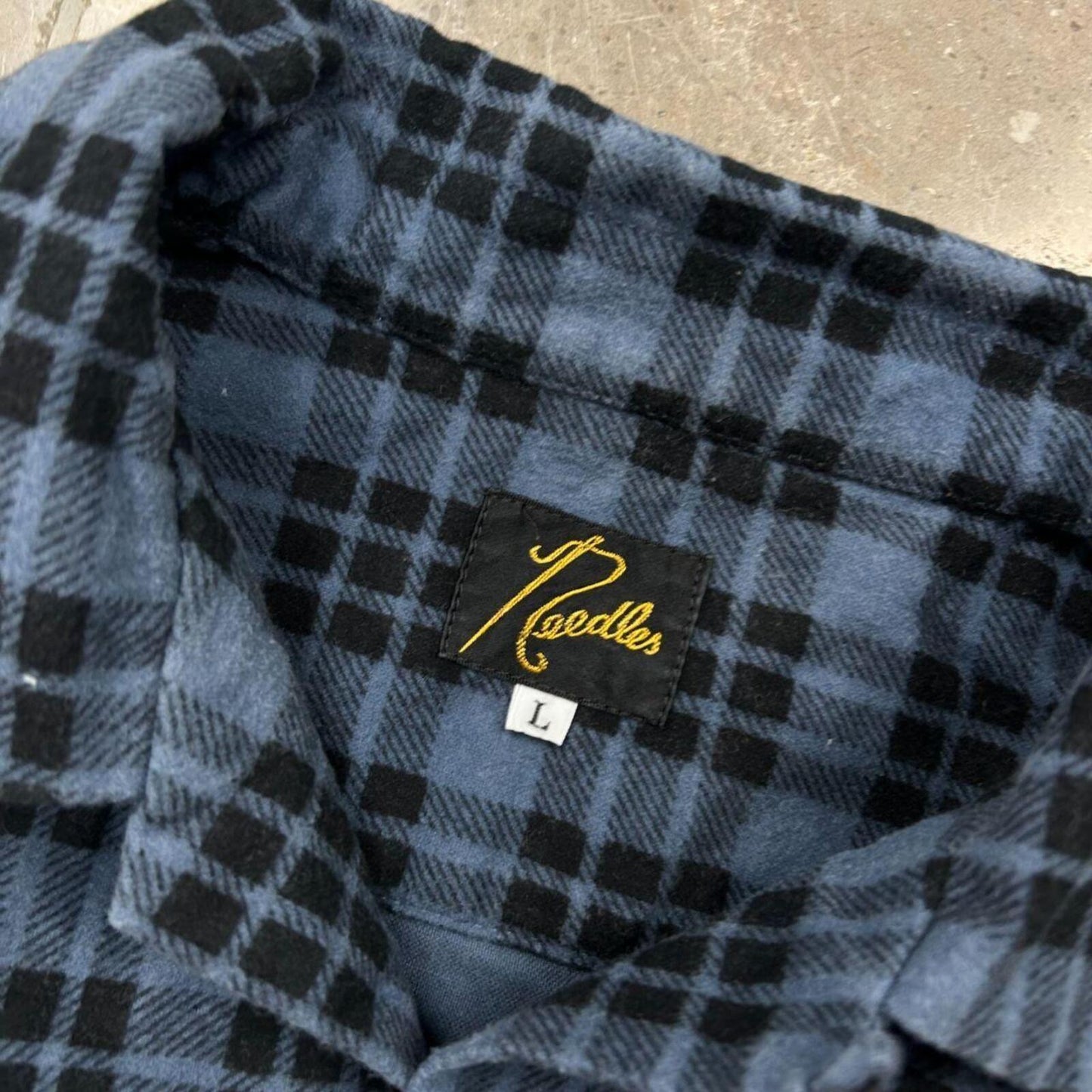 Men’s Needles Button Down Flannel Overshirt L