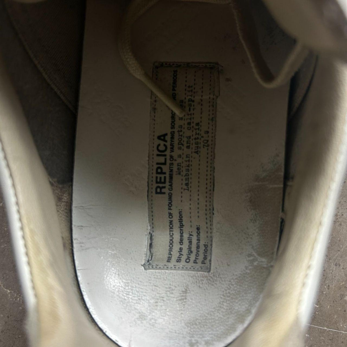 Maison Margiela Gats Low Top Trainers White Grey UK 7.5