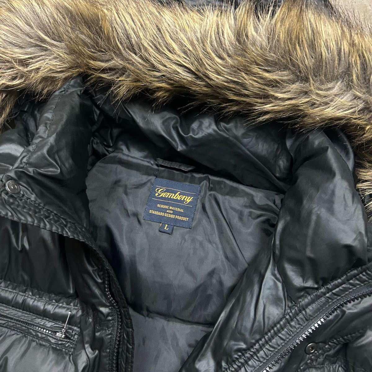 Vintage Japanese Fur Hood Puffer Jacket L