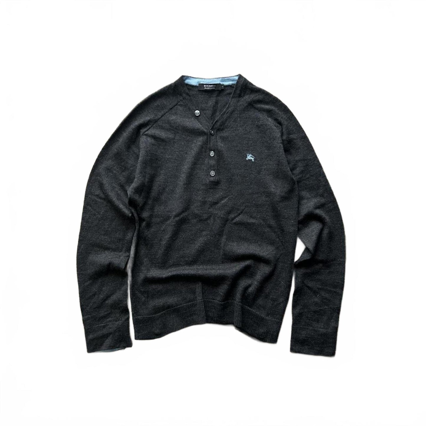Burberry Black Label Henley Knit Jumper XS