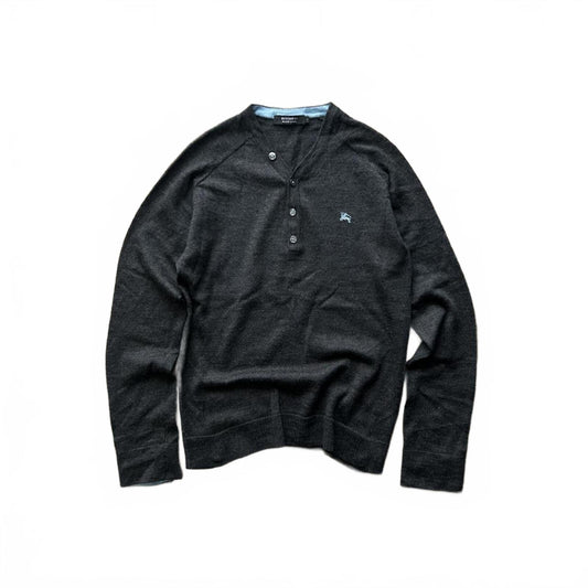 Burberry Black Label Henley Knit Jumper XS