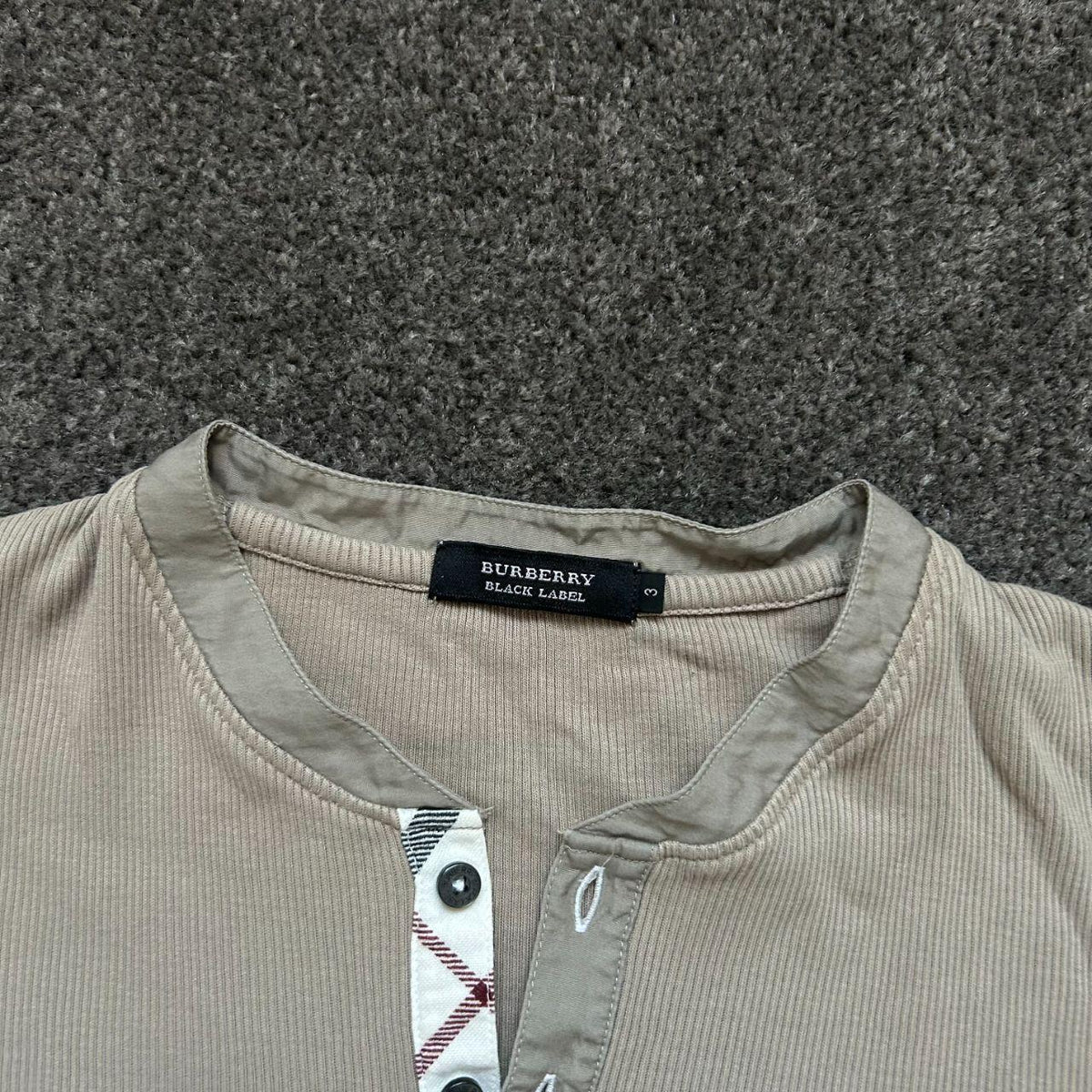 Burberry Black Label Long Sleeve Henley T Shirt M