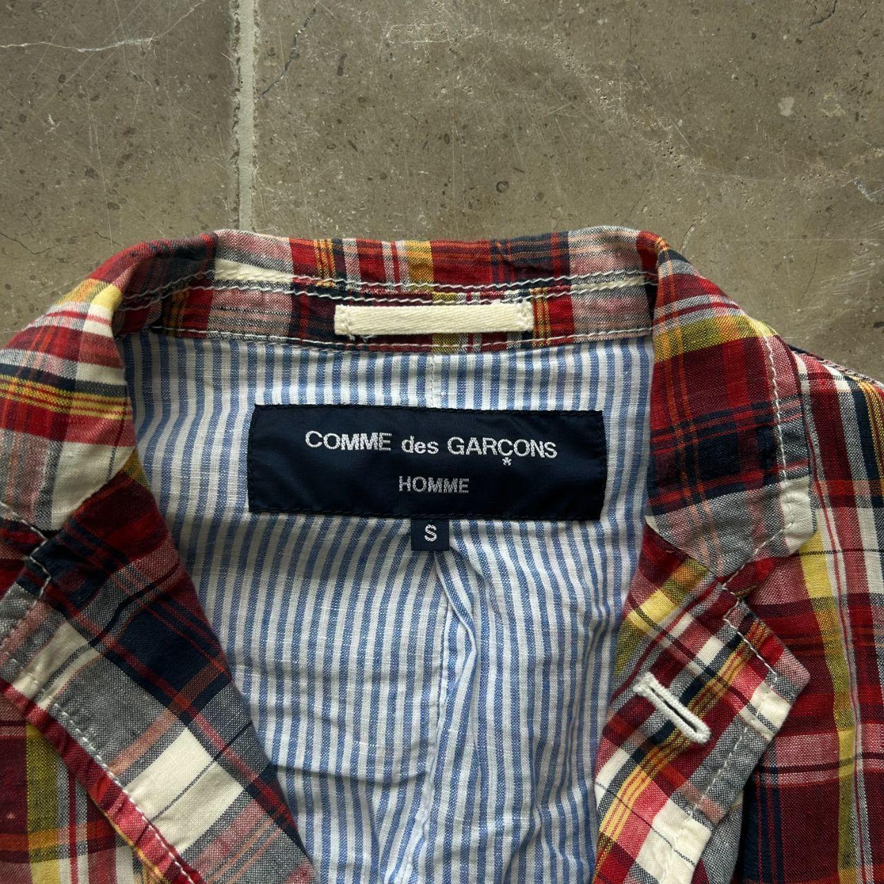 Comme des Garcons Homme Bleached Plaid Linen Jacket S