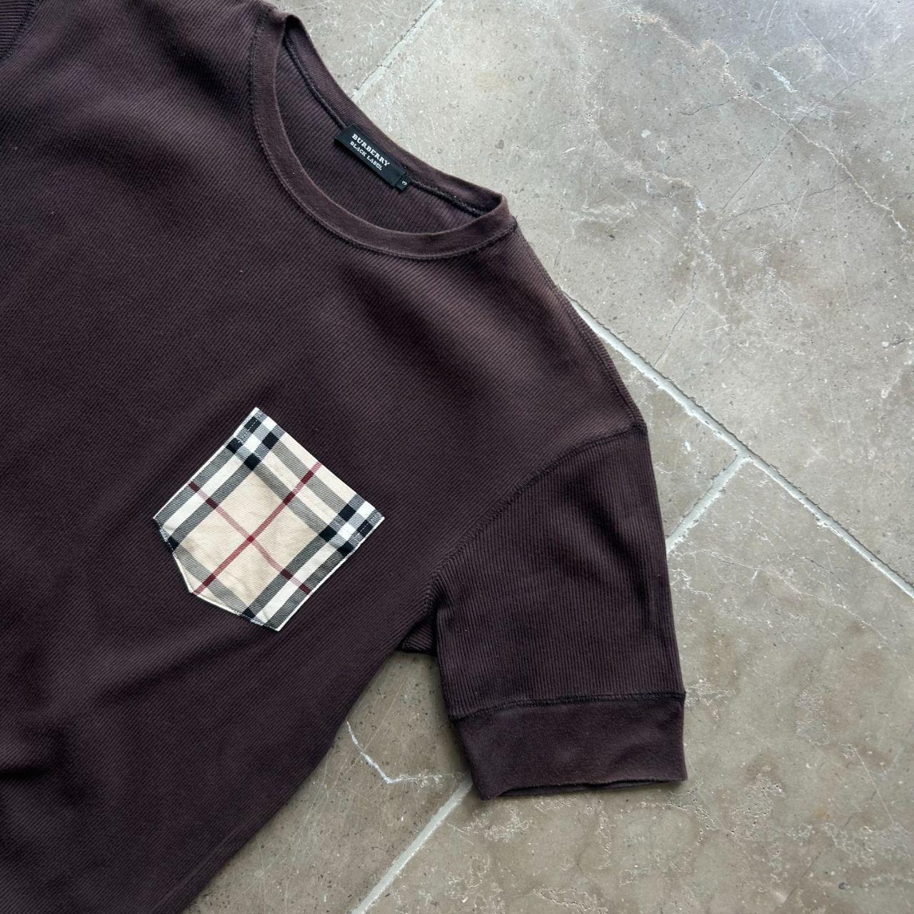 Burberry Black Label Ribbed Henley Pocket T Shirt M