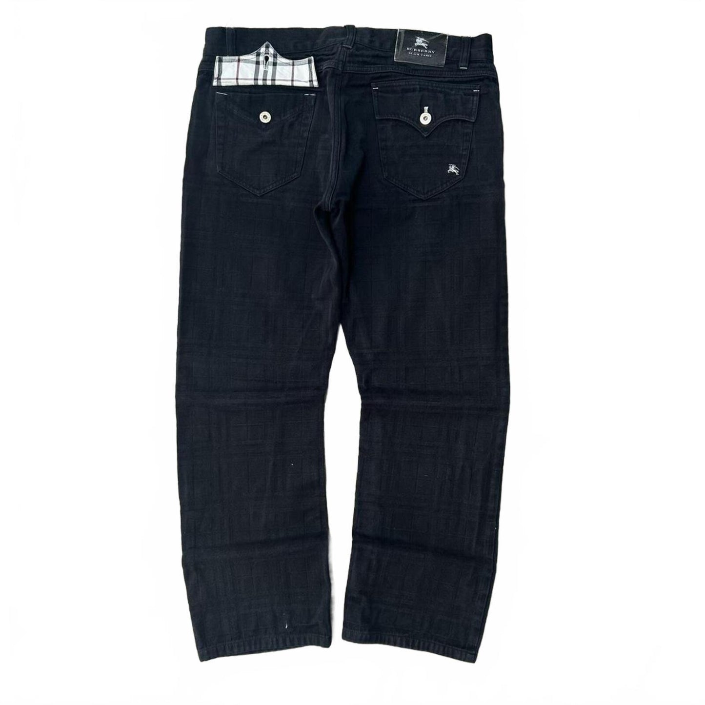 Vintage Burberry Black Label Shadow Check Jeans W32 L28