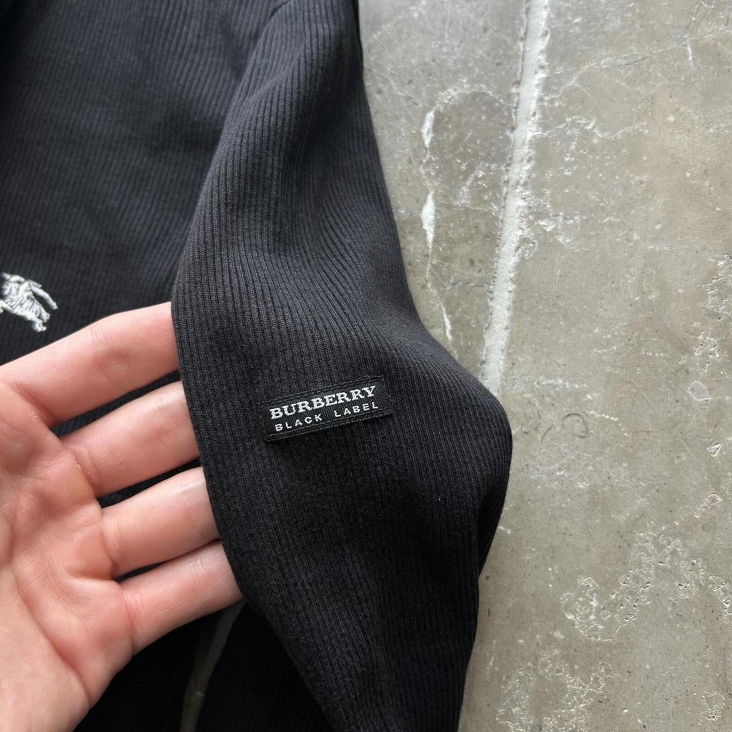 Burberry Black Label Nova Check Ribbed Henley T Shirt S