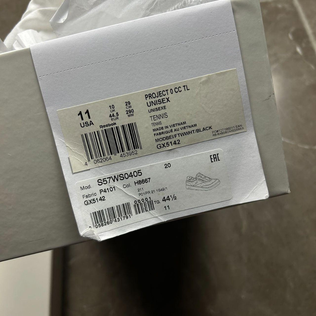 Reebok x Maison Margiela Project 0 Club C Beige UK 10